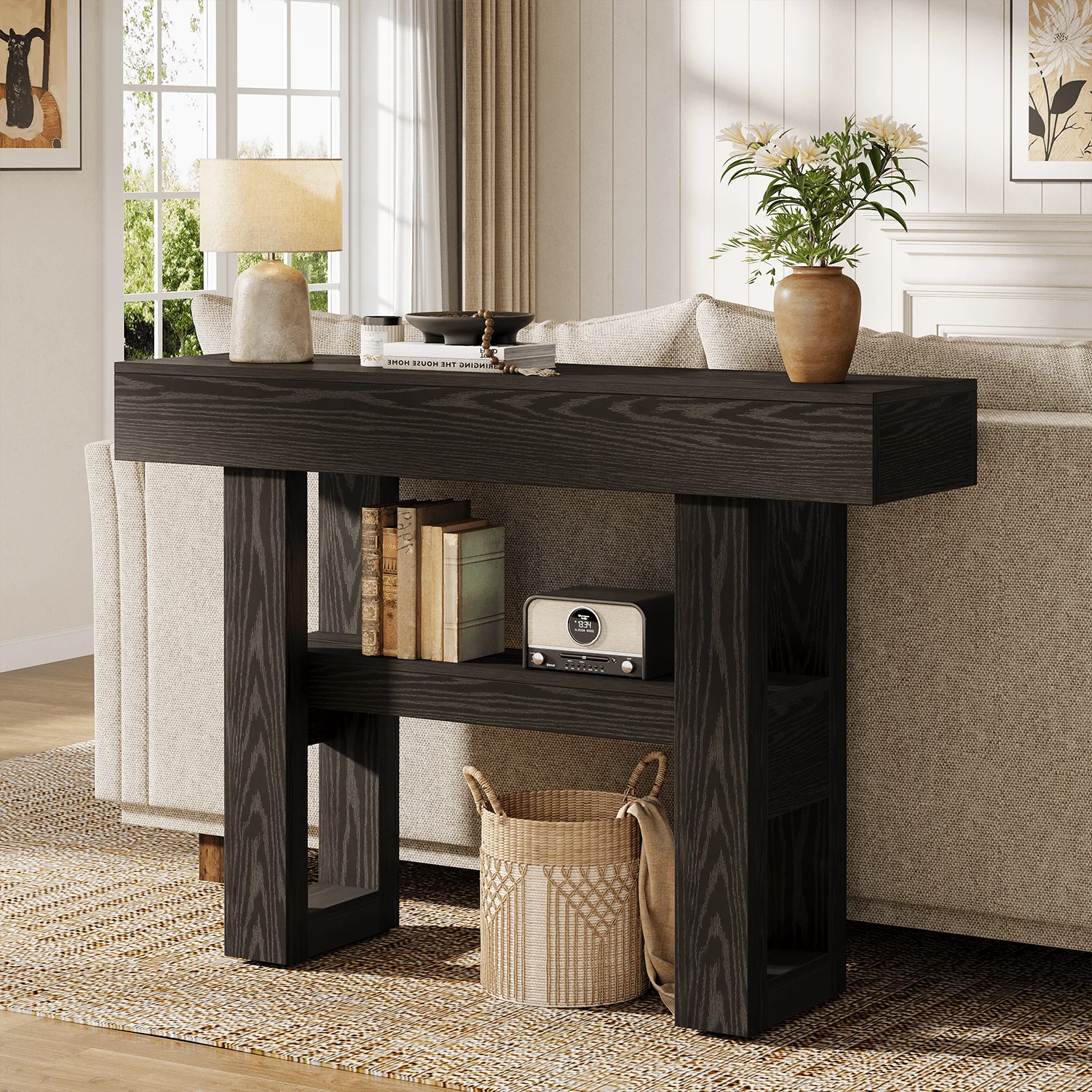 Tribesigns 41.34" Console Table, Rustic 2-Tier Storage for Entryway and Living Room - Image 21