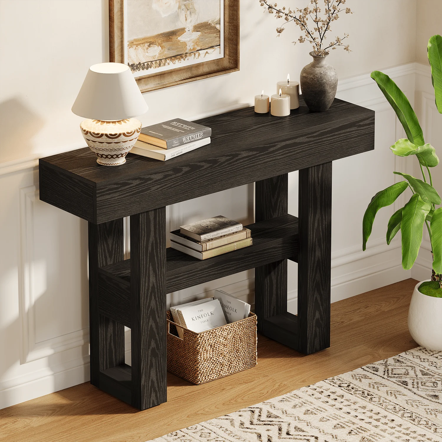 Tribesigns 41.34" Console Table, Rustic 2-Tier Storage for Entryway and Living Room - Image 22