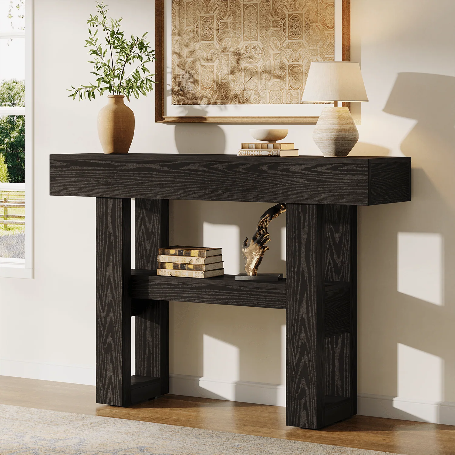 Tribesigns 41.34" Console Table, Rustic 2-Tier Storage for Entryway and Living Room - Image 23
