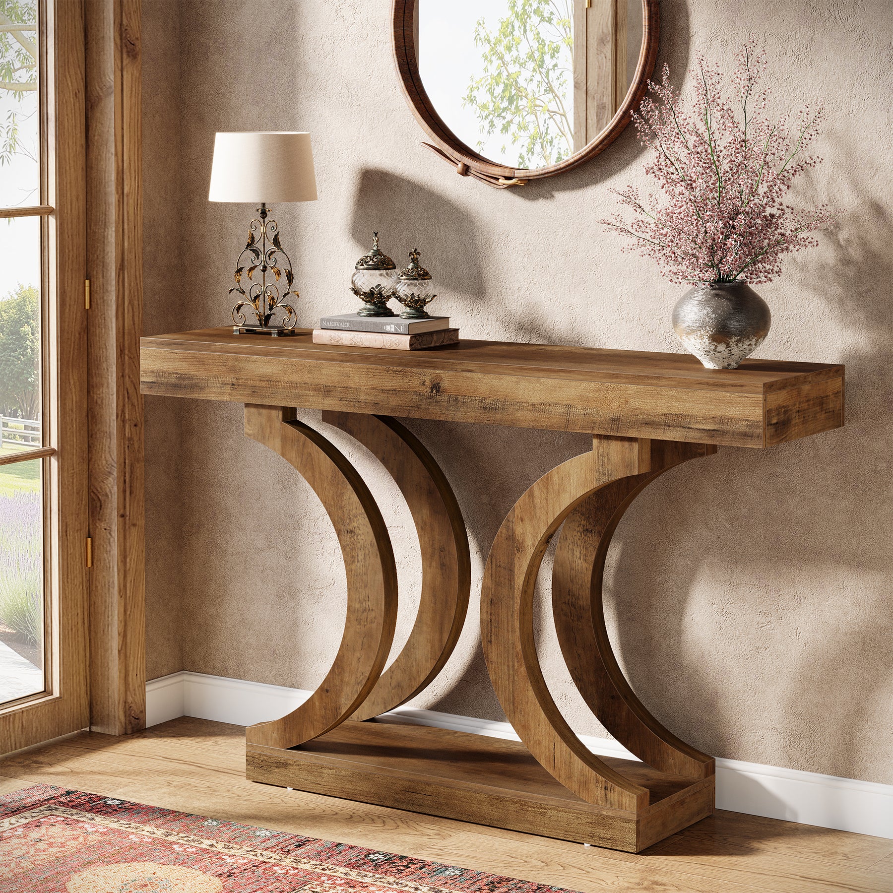 43.3" Console Table, Unique Sofa Table Behind The Couch with Curved Legs - Image 10