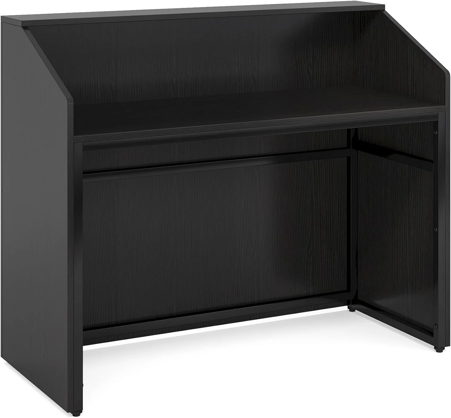 46.46" Modern Reception Desk, White Front Counter with Cable Grommet for Salon and Home Office - Image 23