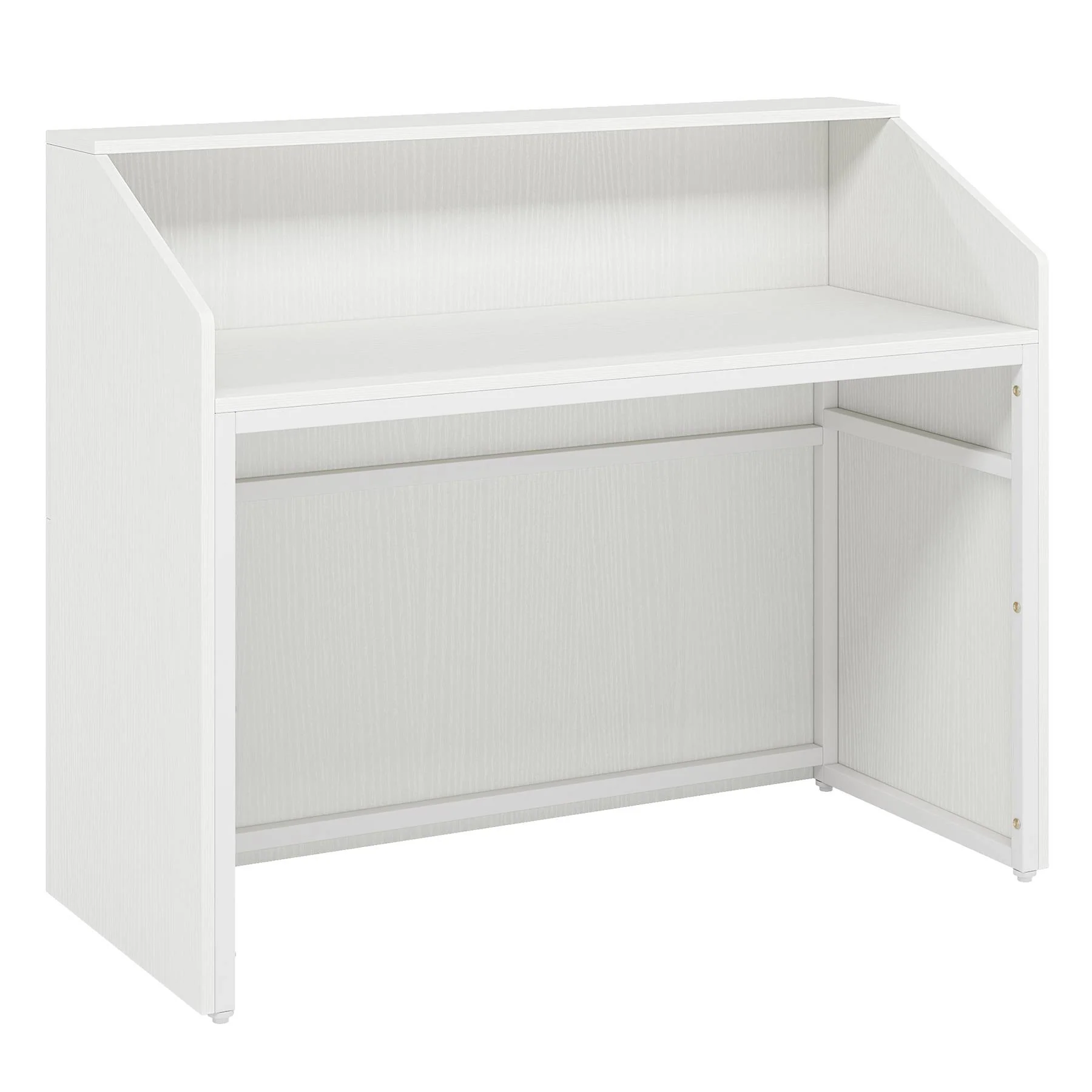 46.46" Modern Reception Desk, White Front Counter with Cable Grommet for Salon and Home Office - Image 32