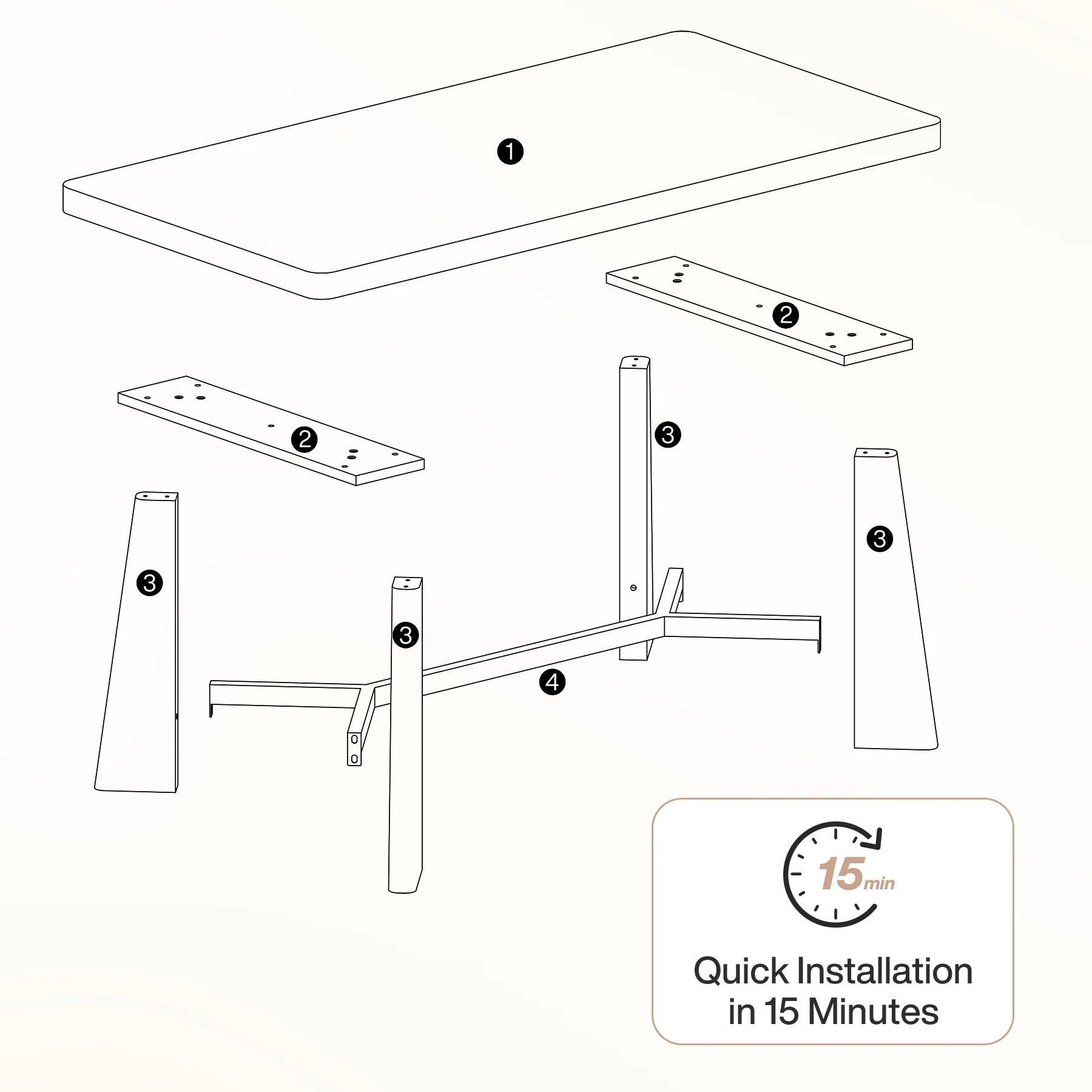 47.24" Rectangular Coffee Table, Farmhouse Industrial Center Table For Living Room - Image 7