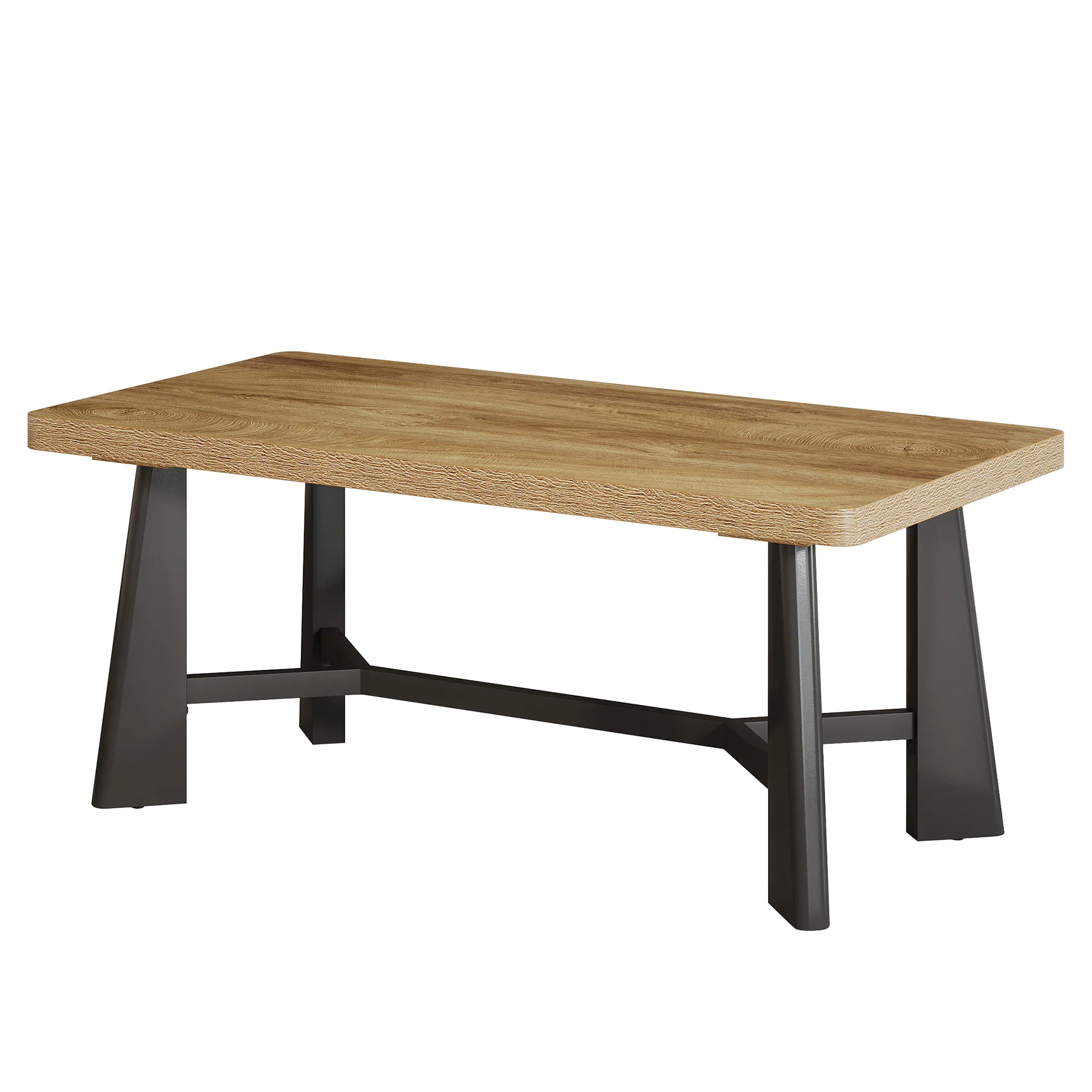 47.24" Rectangular Coffee Table, Farmhouse Industrial Center Table For Living Room - Image 8