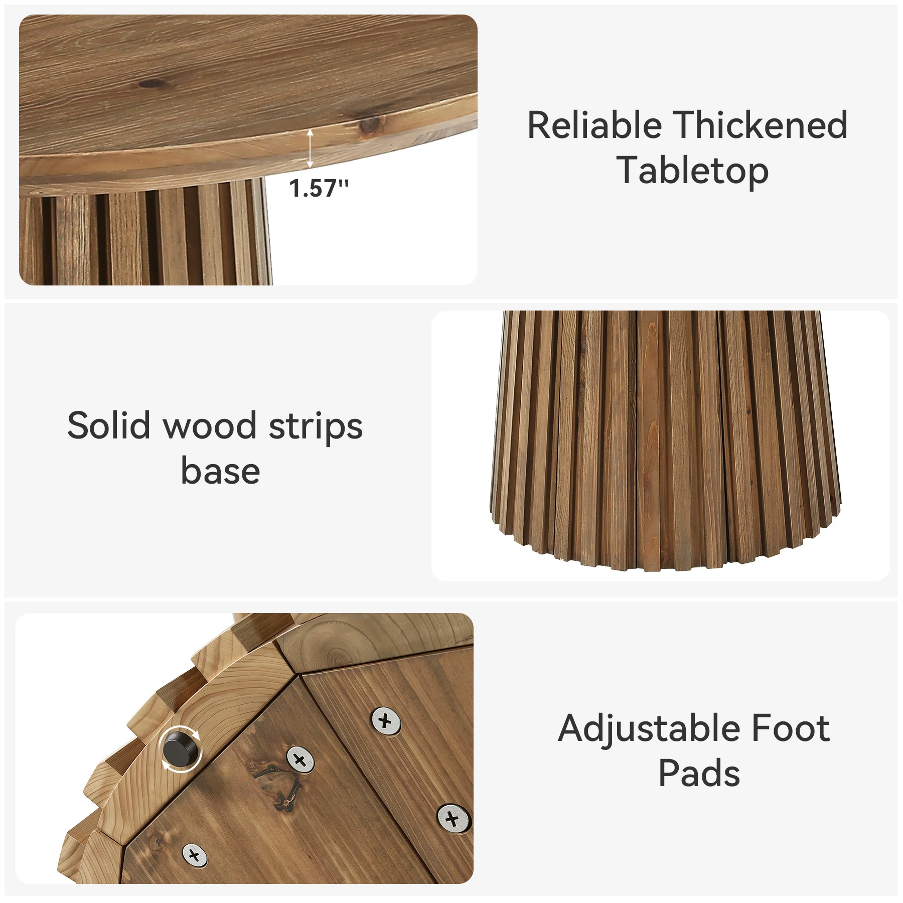 Tribesigns 47.24" Round Dining Table, Solid Wood Table for 4-6 People - Image 10