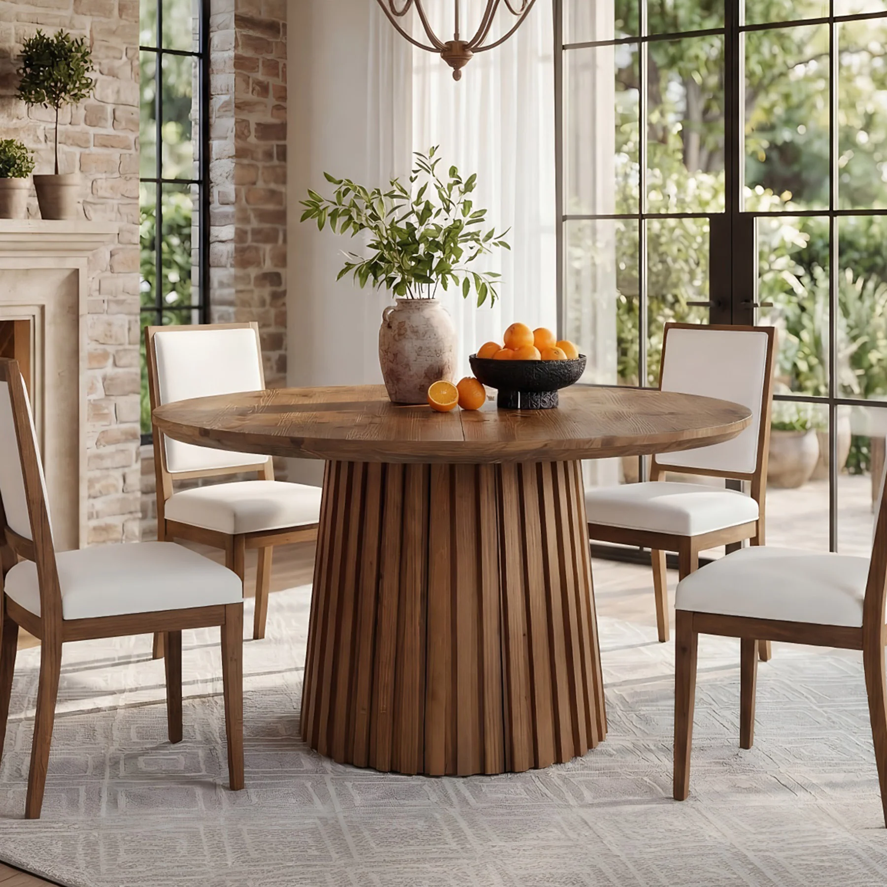 Tribesigns 47.24" Round Dining Table, Solid Wood Table for 4-6 People - Image 8