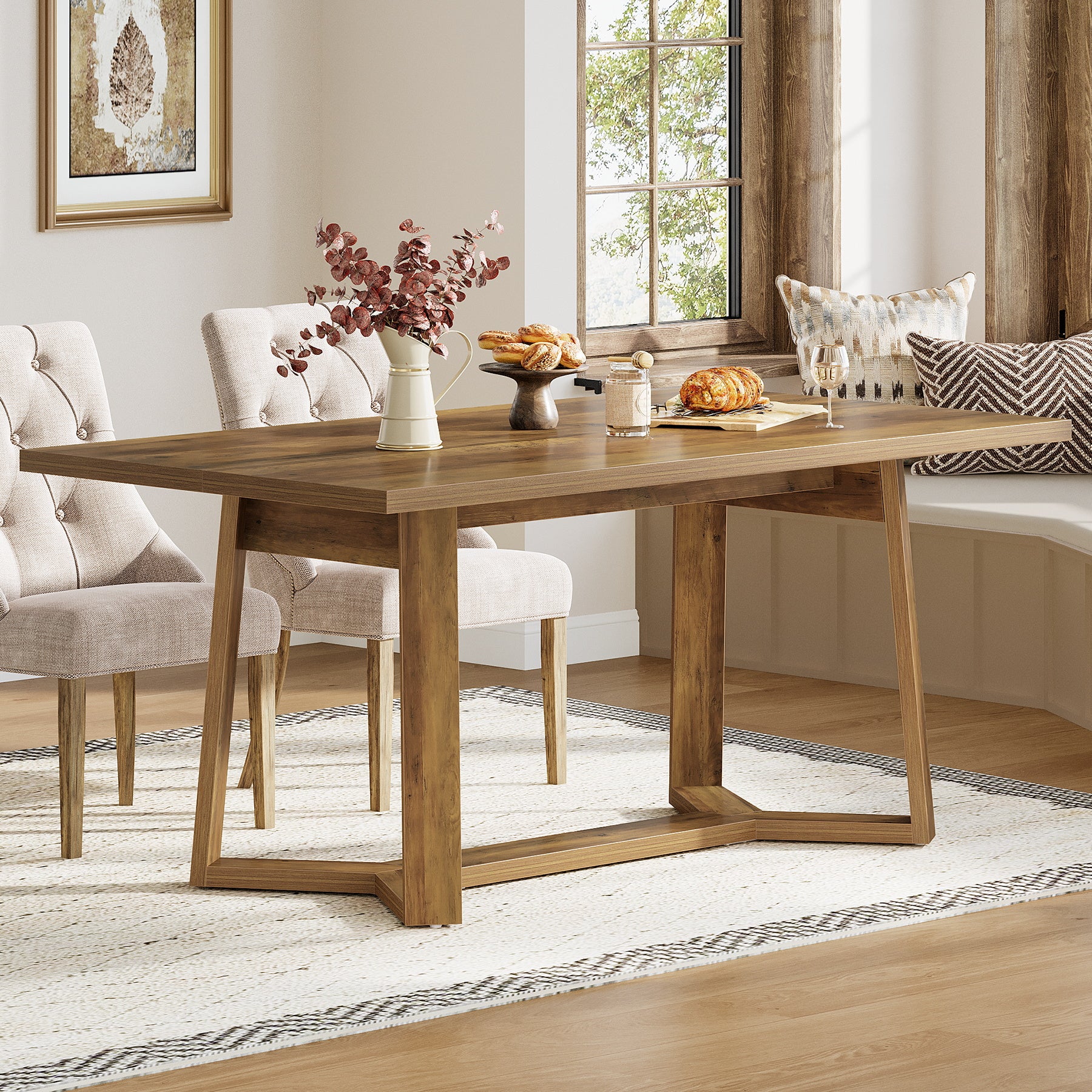 47" Dining Table for 4, Rectangular Kitchen Table with Sturdy Base - Image 3