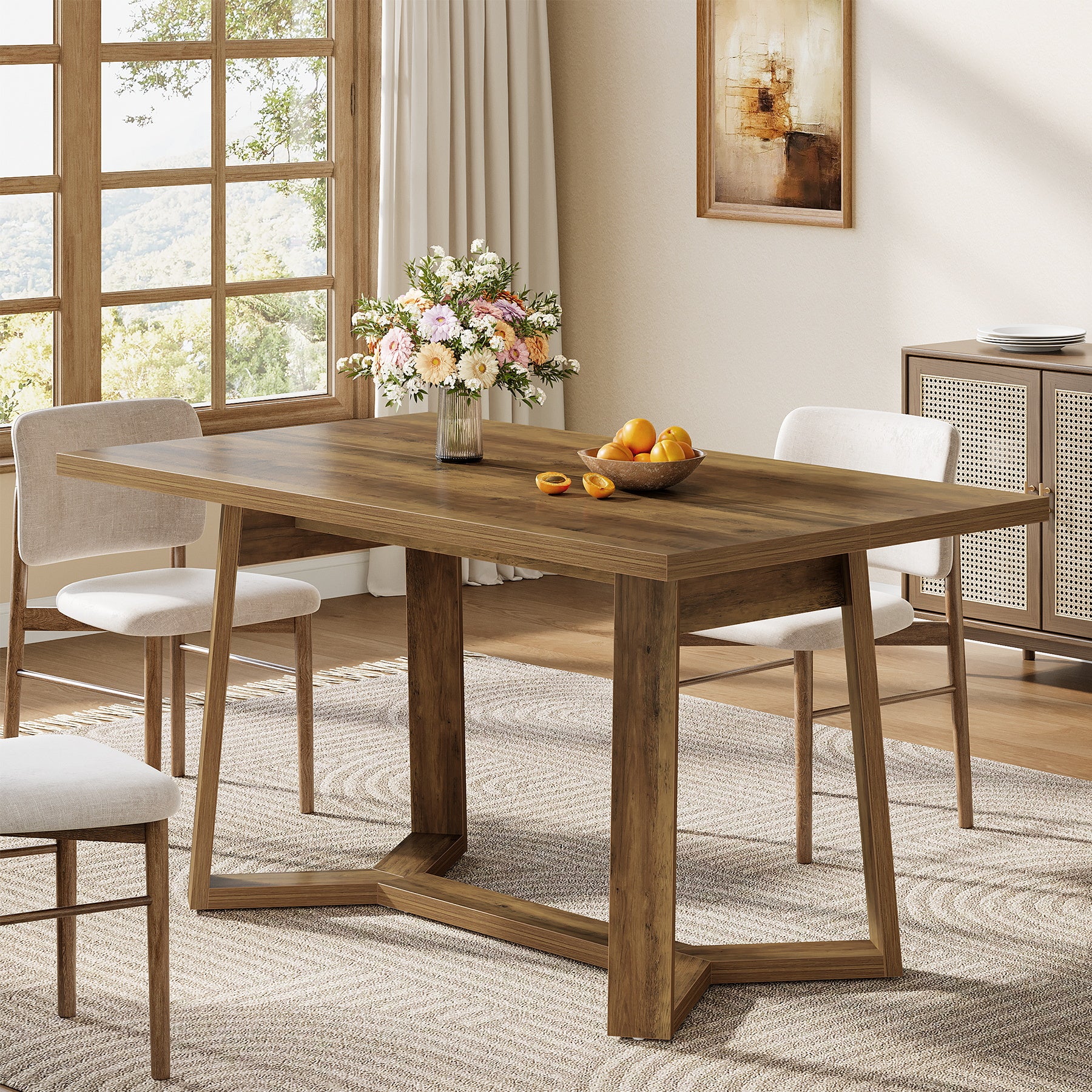 47" Dining Table for 4, Rectangular Kitchen Table with Sturdy Base - Image 4
