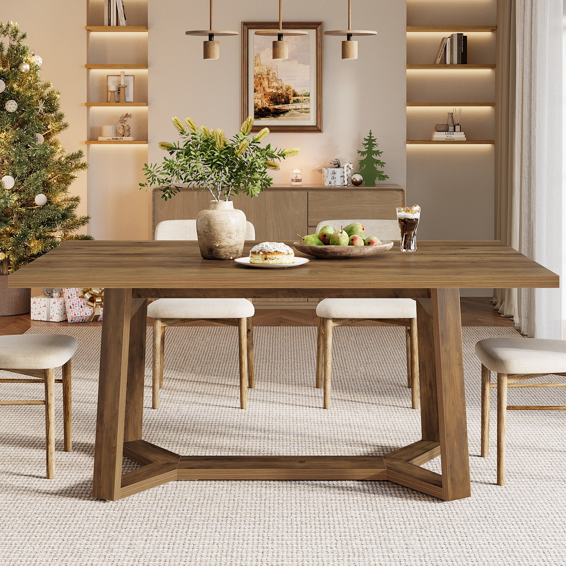 47" Dining Table for 4, Rectangular Kitchen Table with Sturdy Base - Image 7