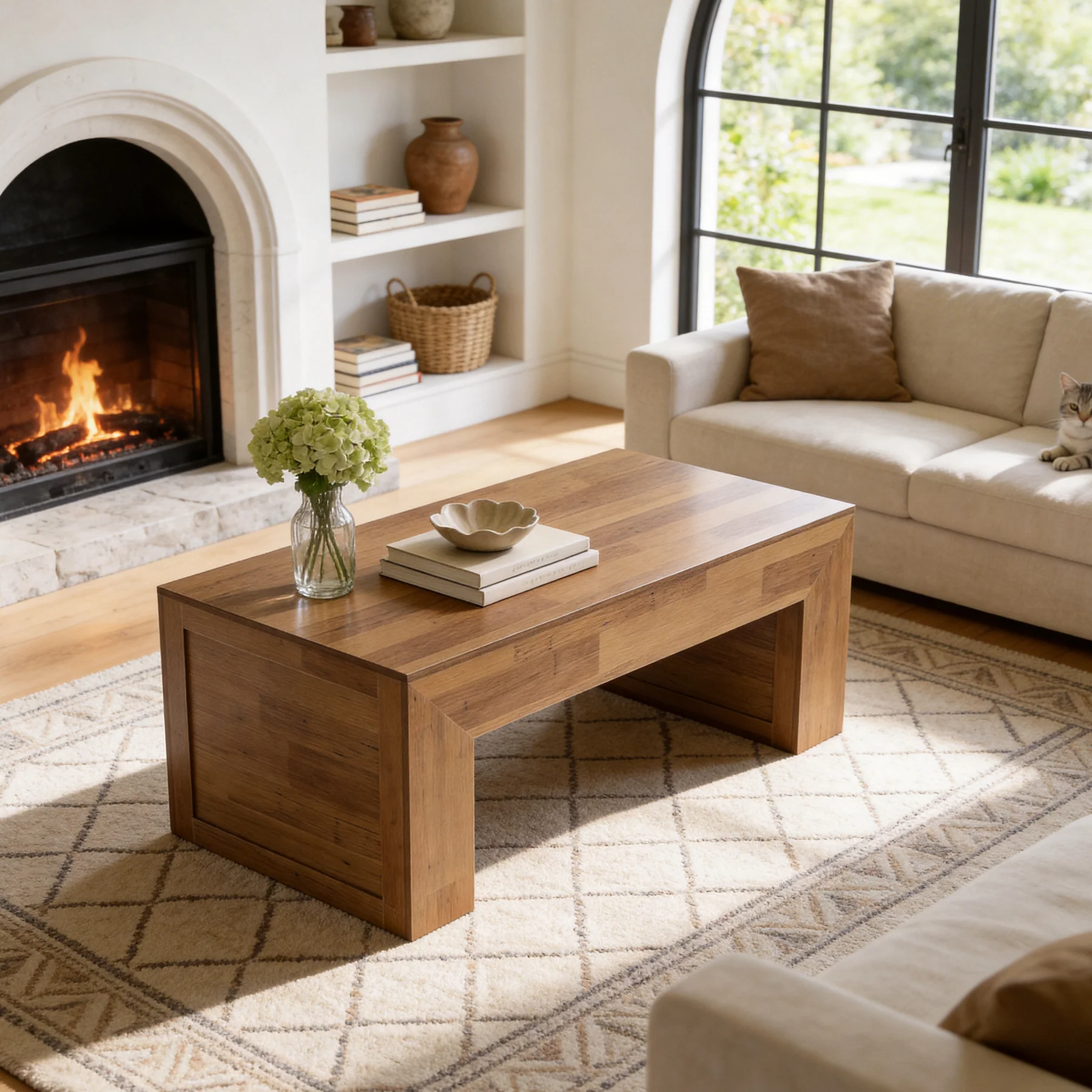 Tribesigns 47" Farmhouse Coffee Table, Wooden Center Table for Living Room - Image 11