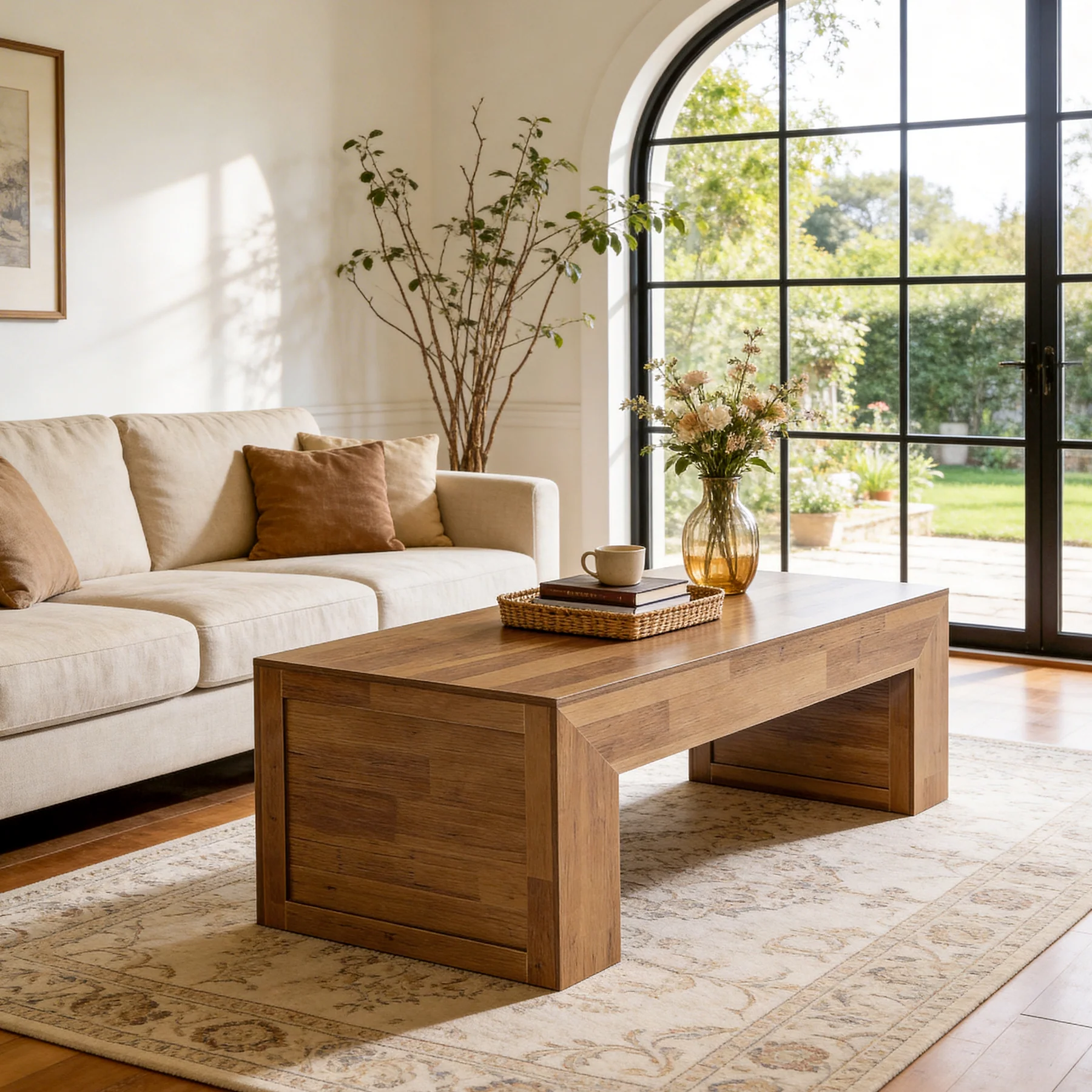 Tribesigns 47" Farmhouse Coffee Table, Wooden Center Table for Living Room - Image 7