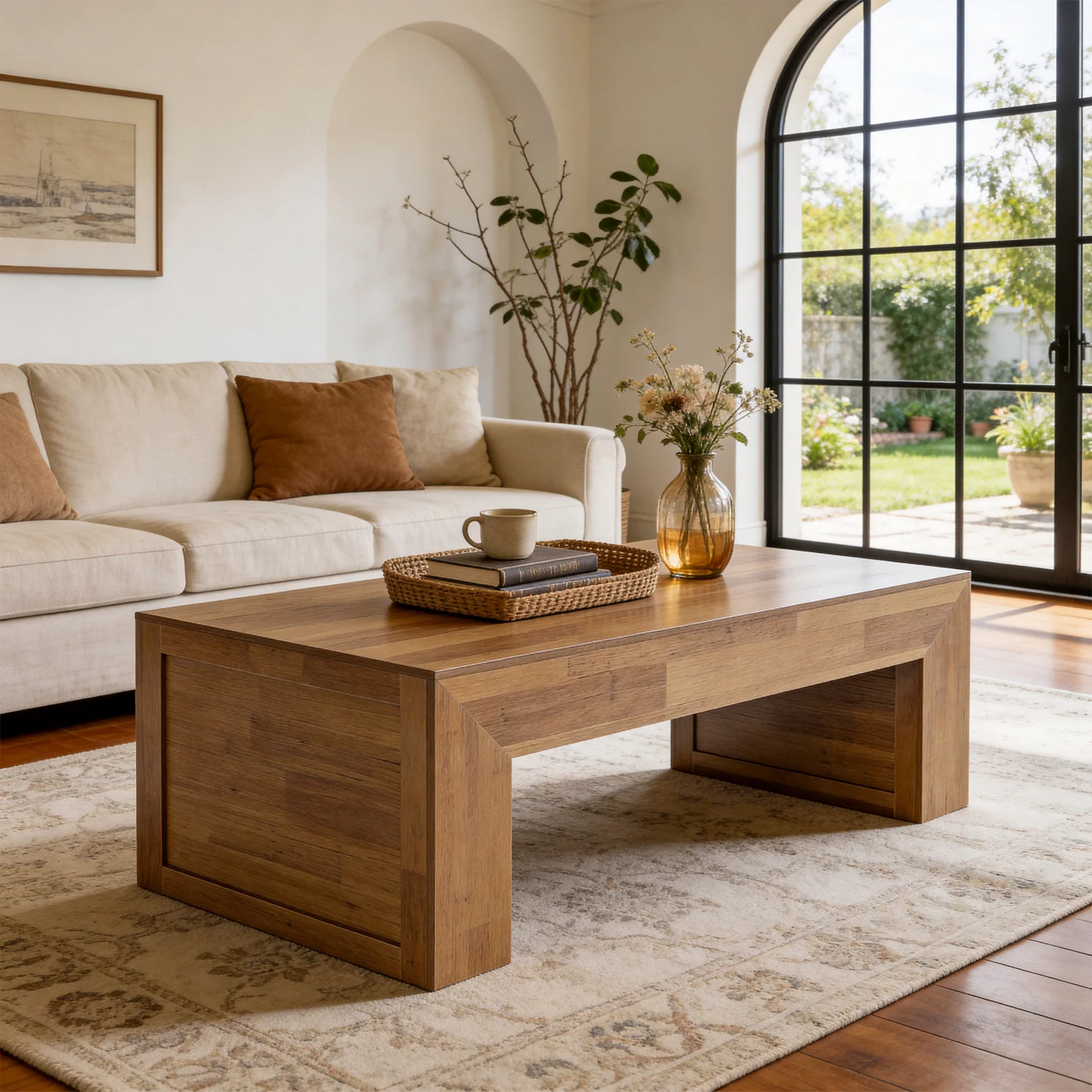 Tribesigns 47" Farmhouse Coffee Table, Wooden Center Table for Living Room - Image 8