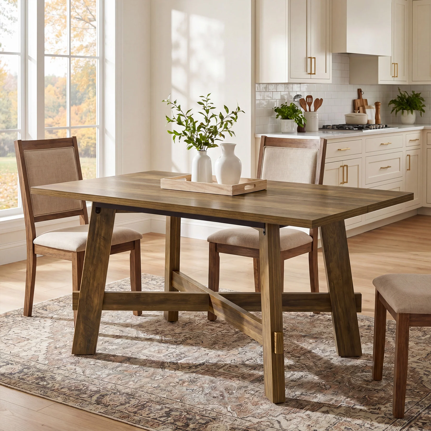 Tribesigns 47-Inch Dining Table, Cross Brace Kitchen Table for 4 - Image 12