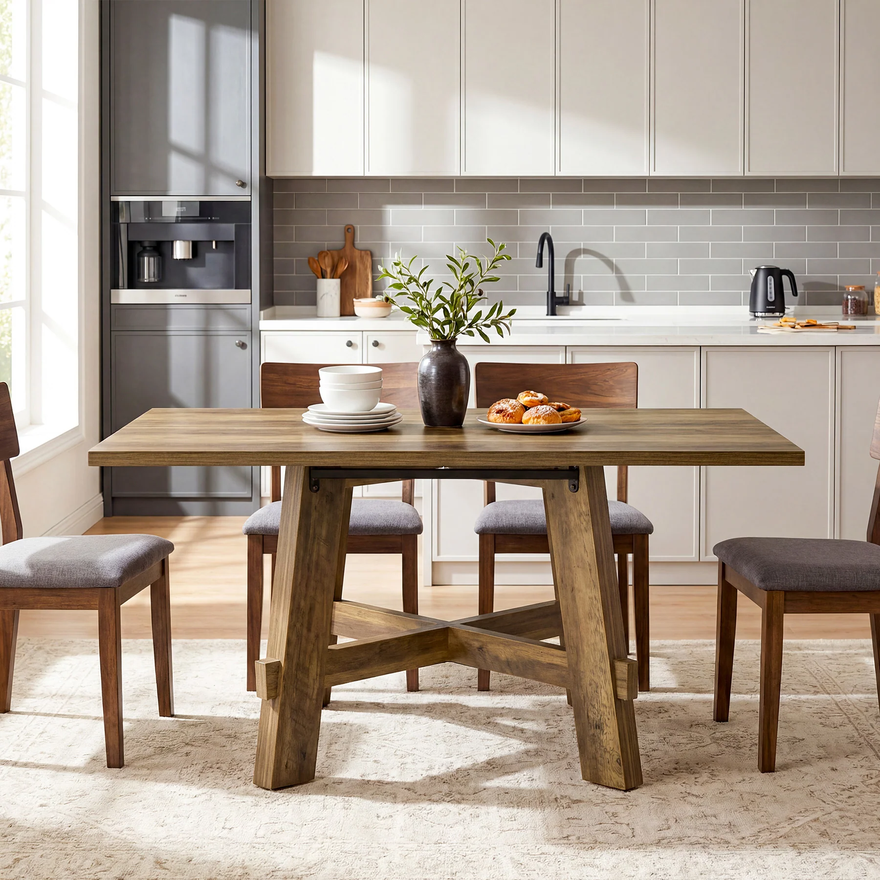 Tribesigns 47-Inch Dining Table, Cross Brace Kitchen Table for 4 - Image 13