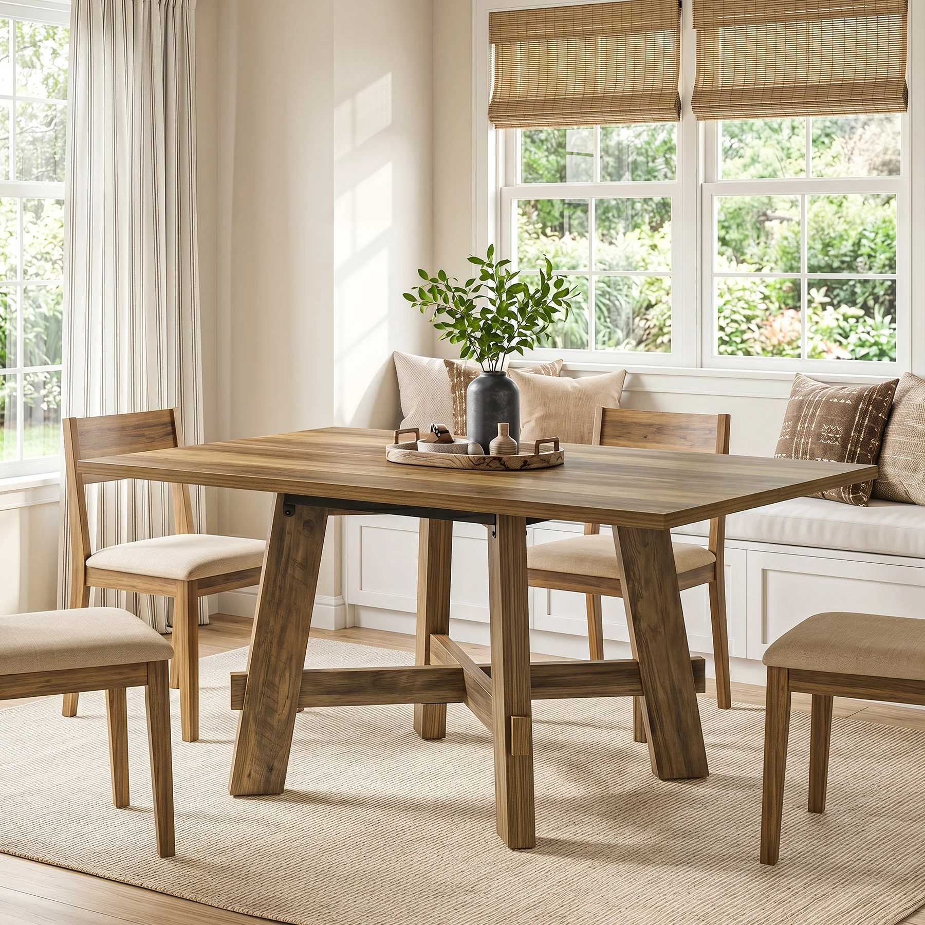 Tribesigns 47-Inch Dining Table, Cross Brace Kitchen Table for 4 - Image 15
