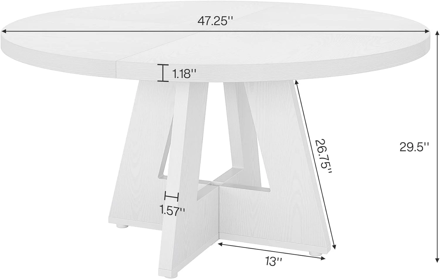 Tribesigns 47-Inch Round Conference Table for 4-6 People, Wooden Base and Thickened Top - Image 33