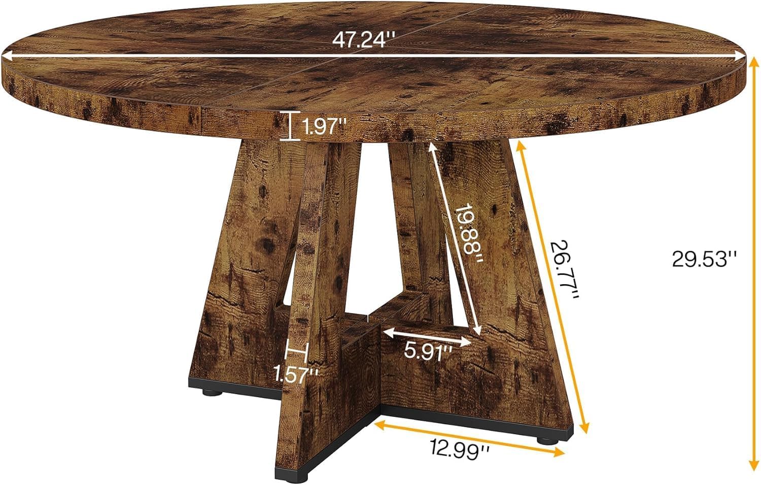 Tribesigns 47-Inch Round Conference Table for 4-6 People, Wooden Base and Thickened Top - Image 41