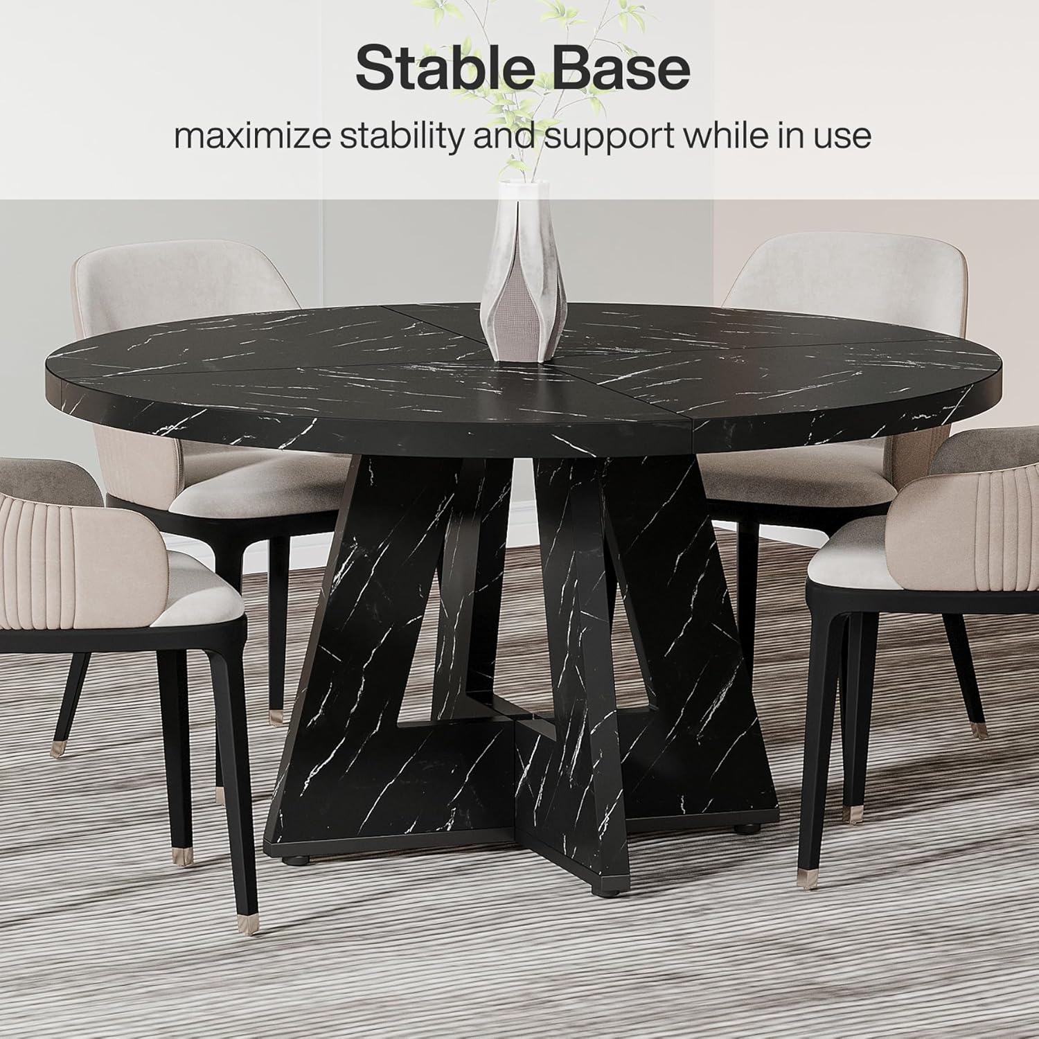 Tribesigns 47-Inch Round Conference Table for 4-6 People, Wooden Base and Thickened Top - Image 68