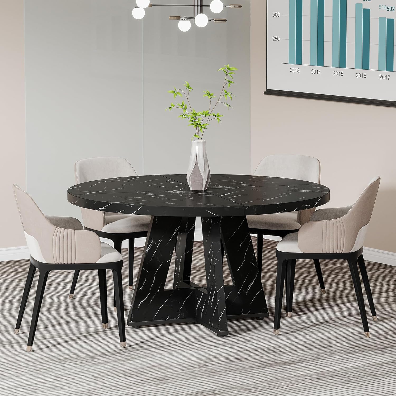 Tribesigns 47-Inch Round Conference Table for 4-6 People, Wooden Base and Thickened Top - Image 70
