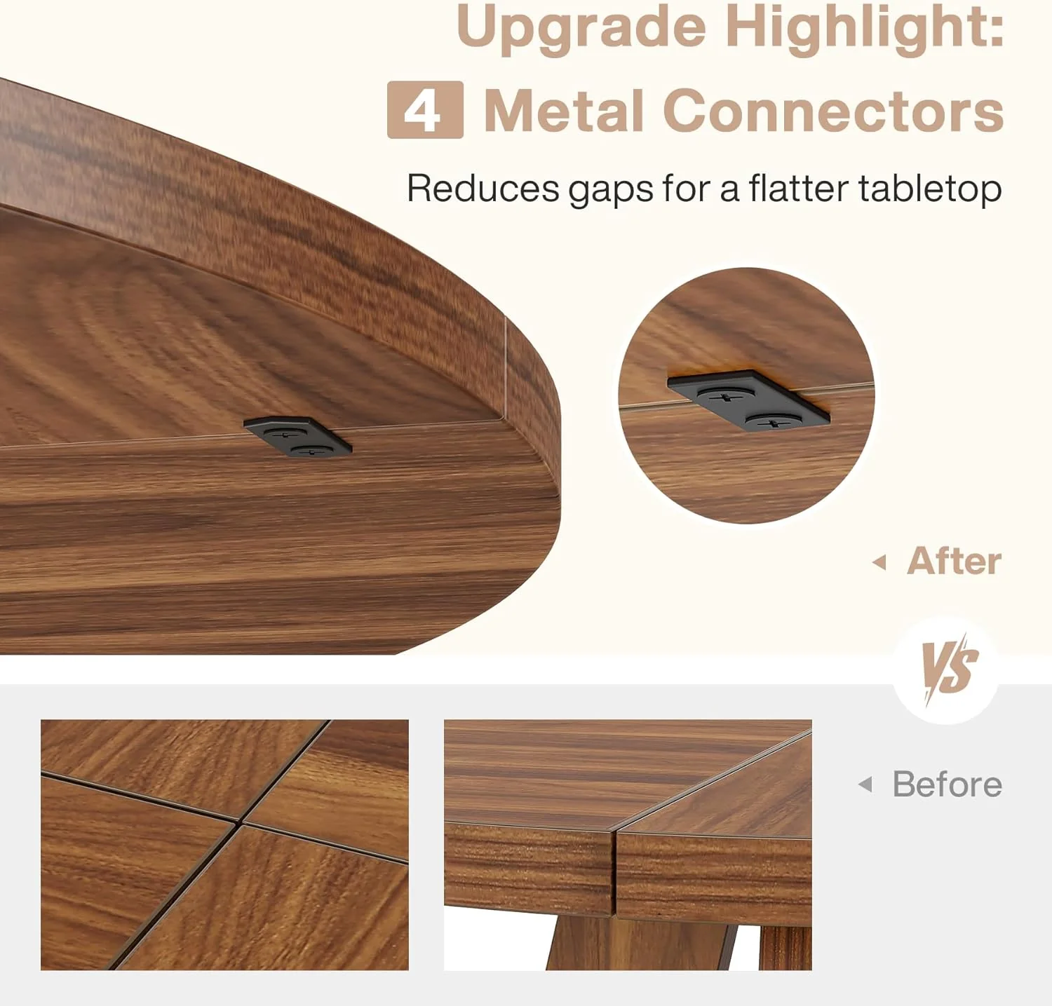 47-Inch Round Farmhouse Dining Table for 4–6 with Cross-Style Pedestal Base - Image 12