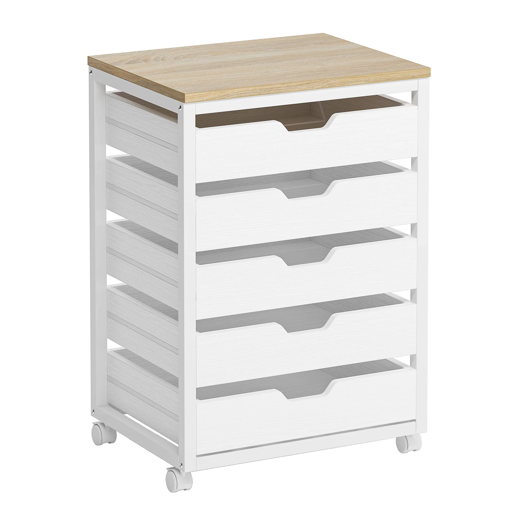 5/7 Drawer File Cabinet, Mobile Drawer Chest Storage Dresser Cabinet - Image 11