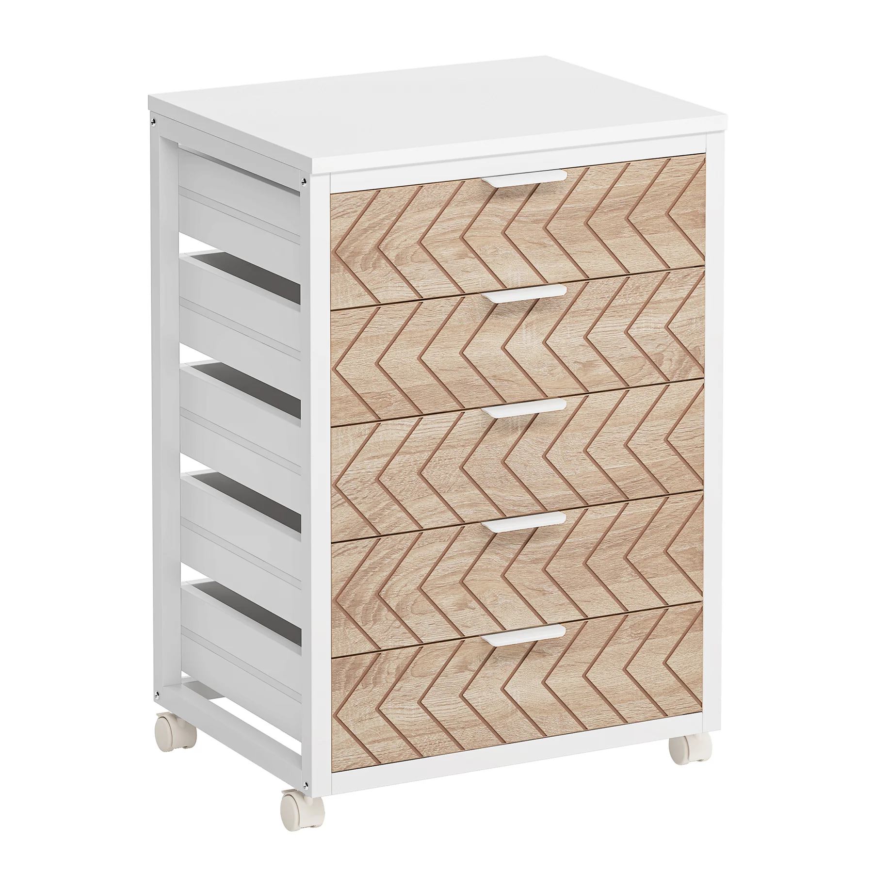 5/7 Drawer File Cabinet, Mobile Drawer Chest Storage Dresser Cabinet - Image 13