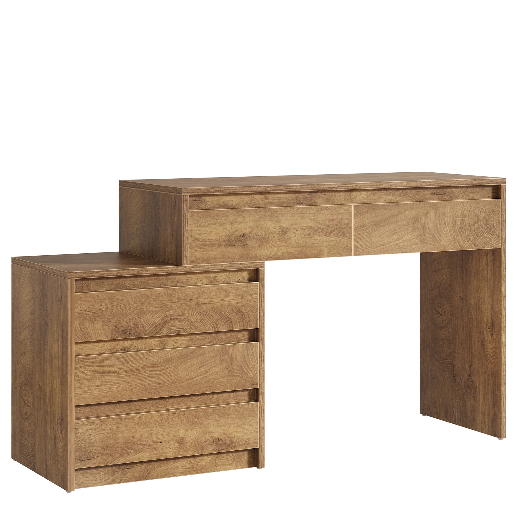 Computer Desk with 5 Drawers, Executive Home Office Desk with File Cabinet - Image 11