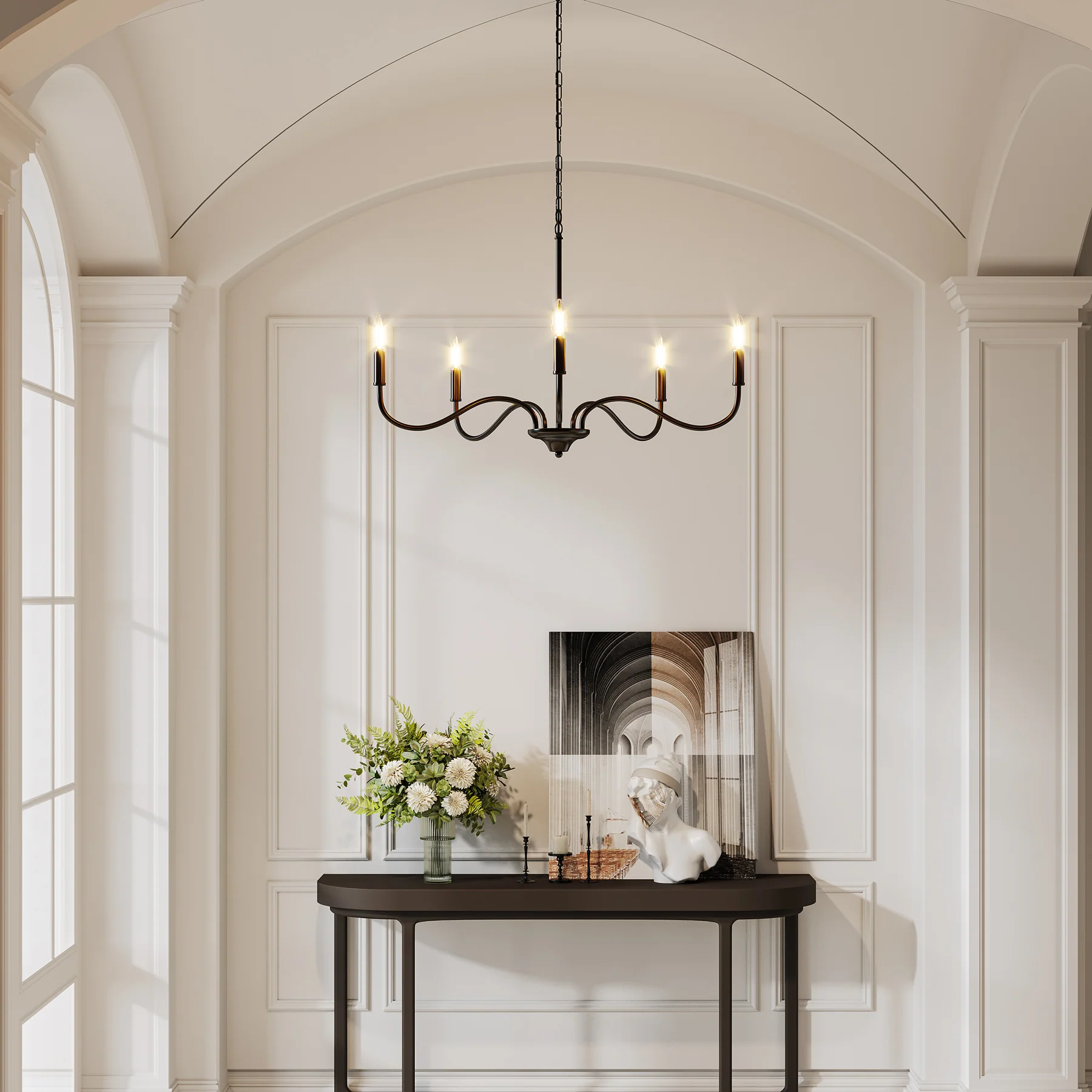 5-Light Chandelier, Modern Pendant Light Fixtures Industrial Lighting - Image 3