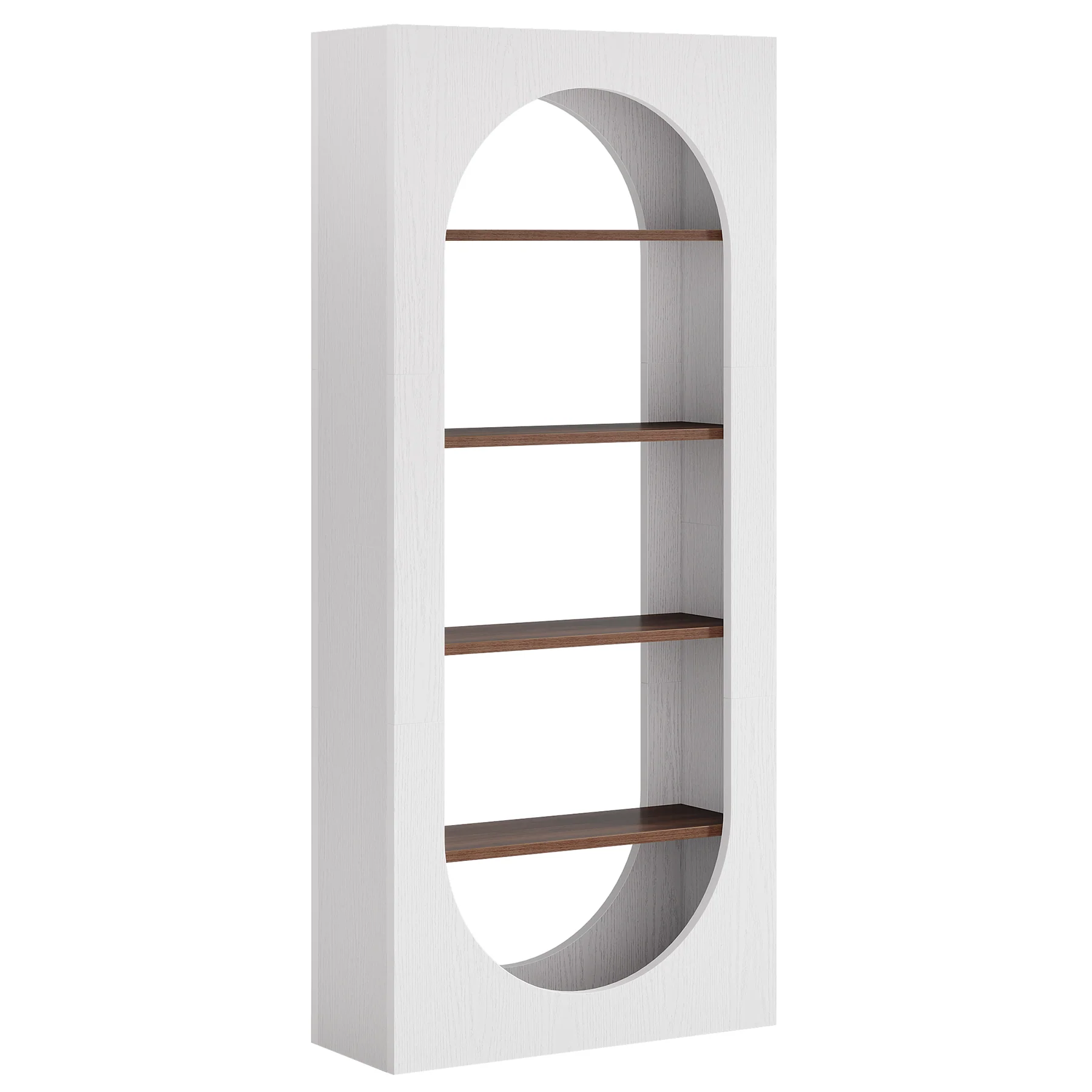 70.8-Inch Arched Bookcase, 5-Tier Freestanding Modern Tall Bookshelf - Image 8
