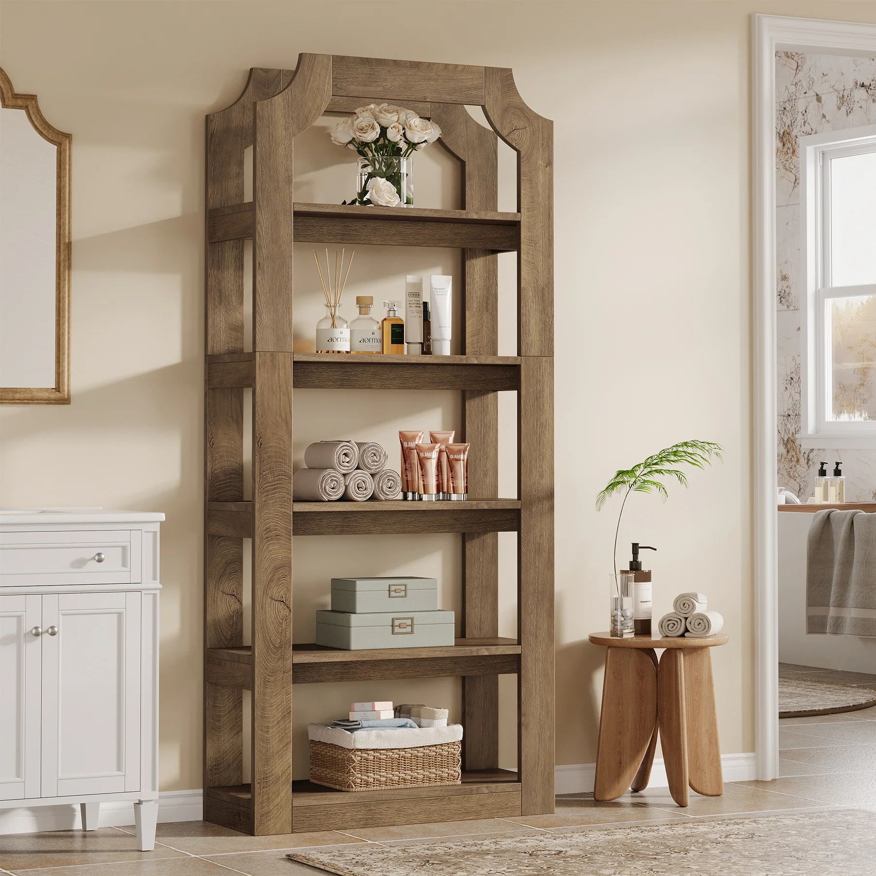 5-Tier Bookshelf, 70.9" Freestanding Bookcase with Open Storage Shelves - Image 4
