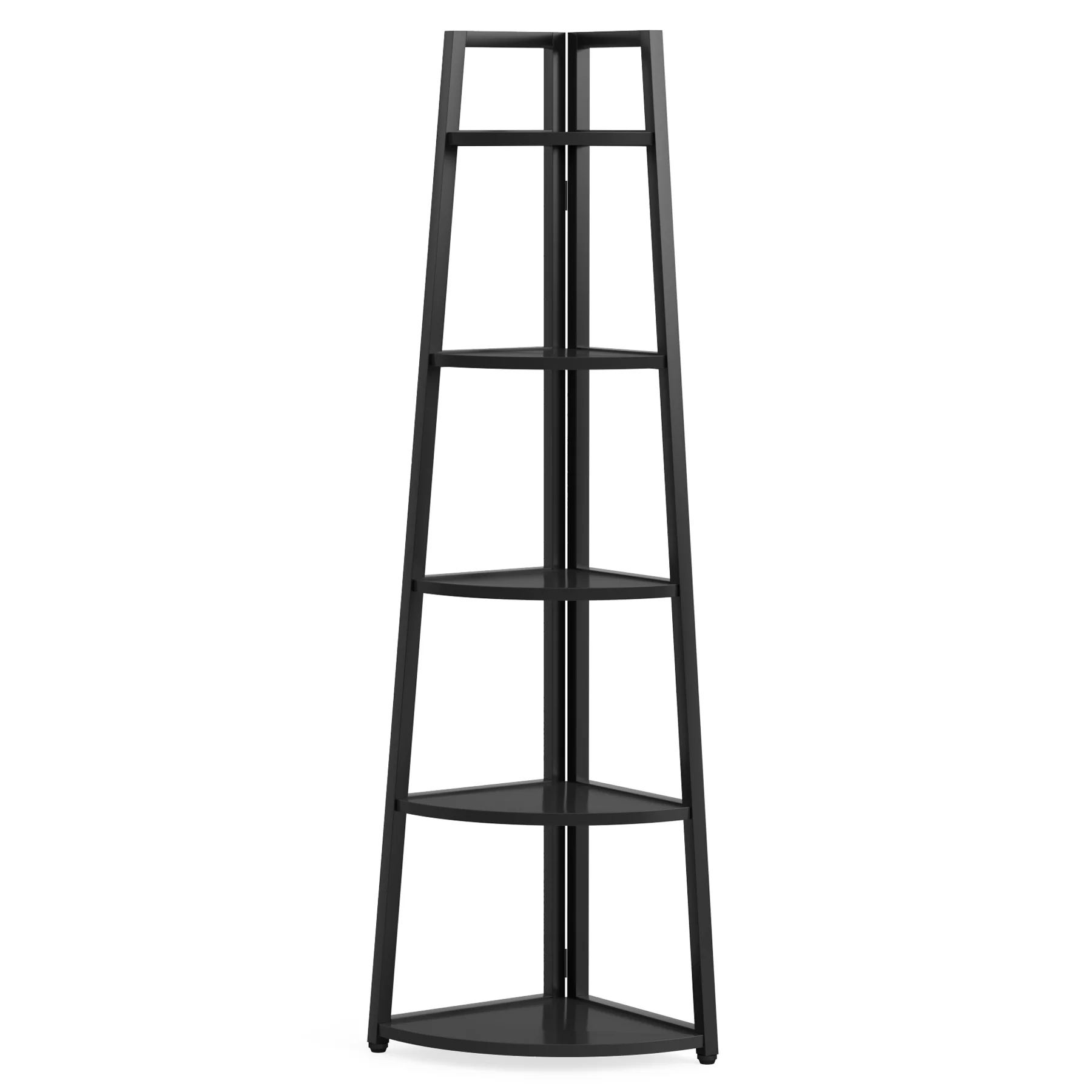5-Tier Corner Bookshelf, 70" Tall Corner Shelves Plant Stand for Living Room - Image 12