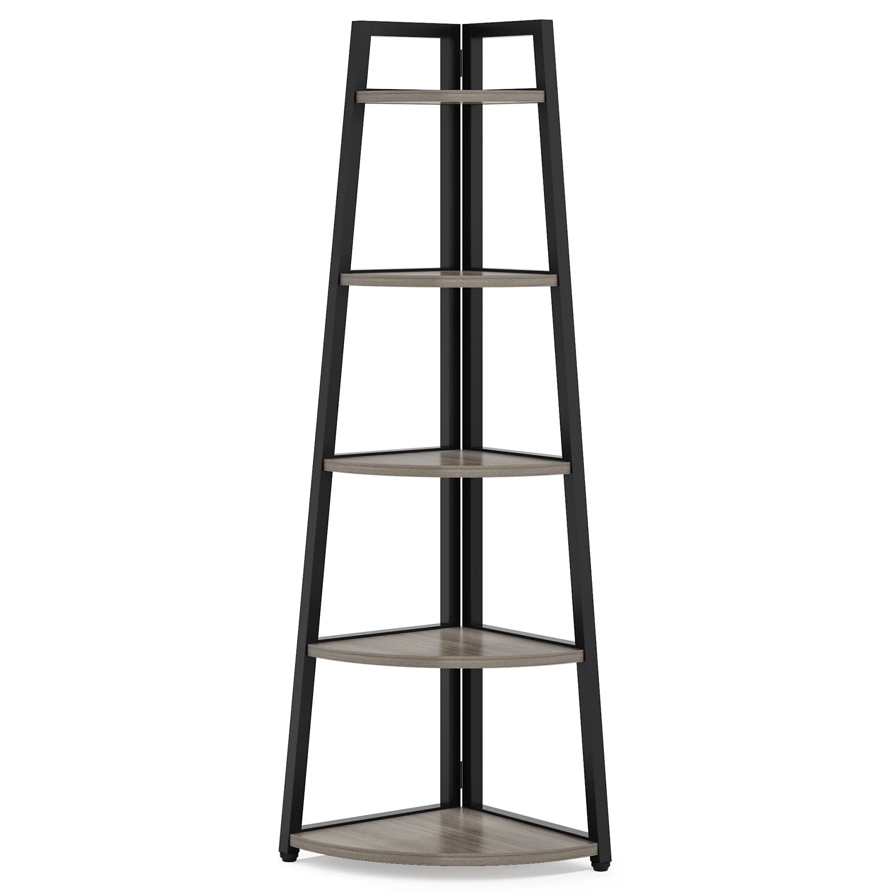 5-Tier Corner Bookshelf, 70" Tall Corner Shelves Plant Stand for Living Room - Image 13