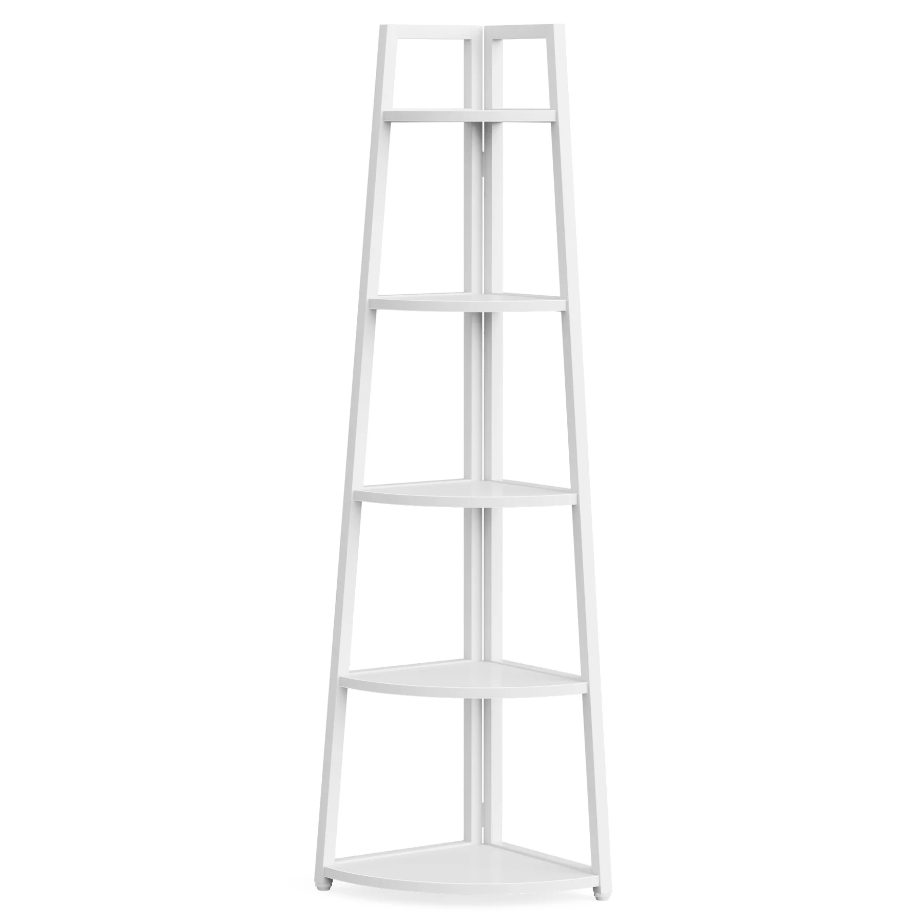 5-Tier Corner Bookshelf, 70" Tall Corner Shelves Plant Stand for Living Room - Image 14
