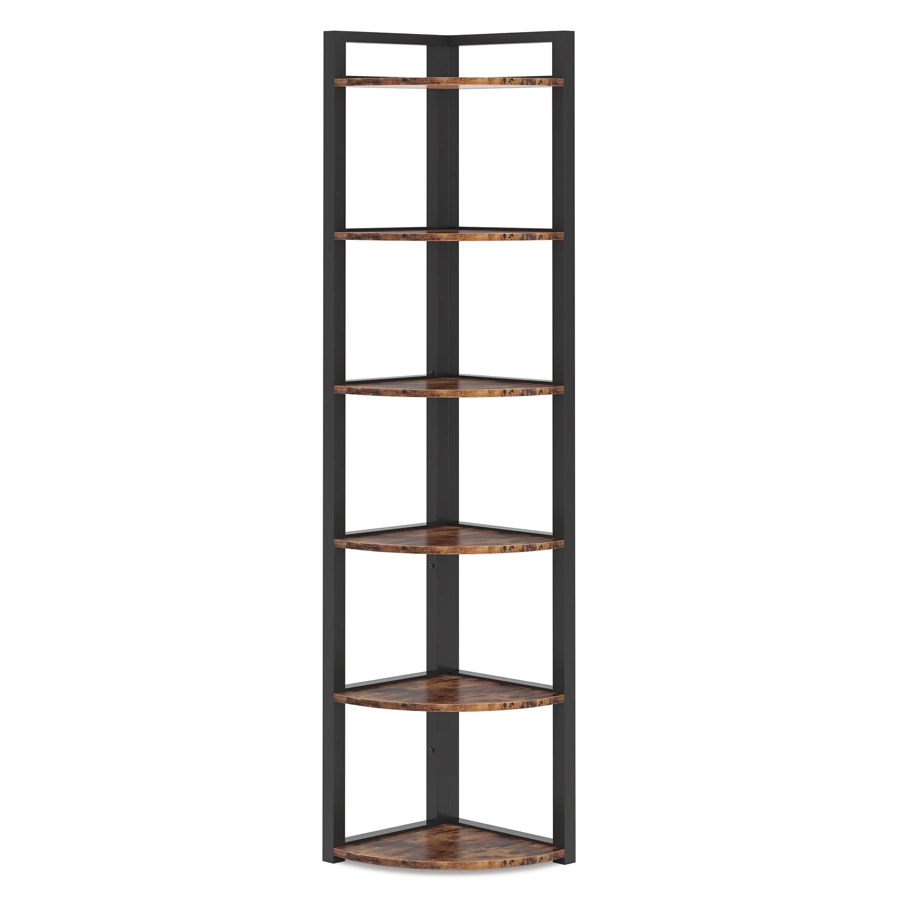 6-Tier Corner Shelf, Small Corner Bookshelf Storage Rack - Image 11