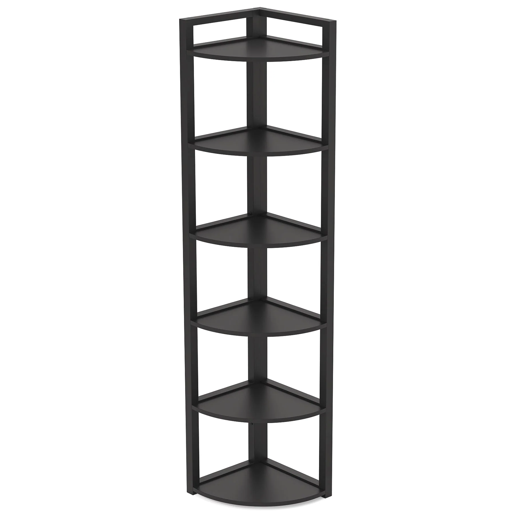 6-Tier Corner Shelf, Small Corner Bookshelf Storage Rack - Image 8