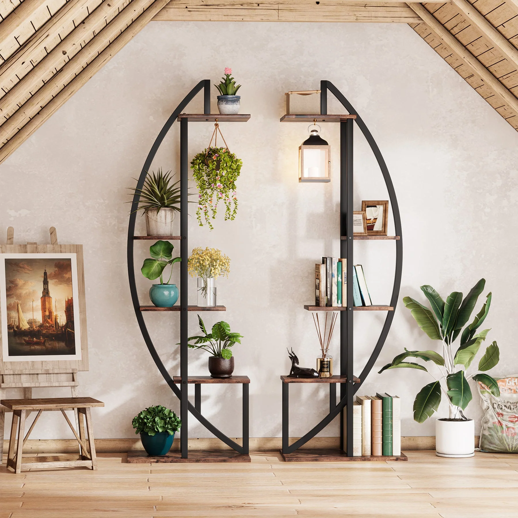 Curved Plant Stand Pack of 2, 5-Tier Flower Display Shelf - Image 8