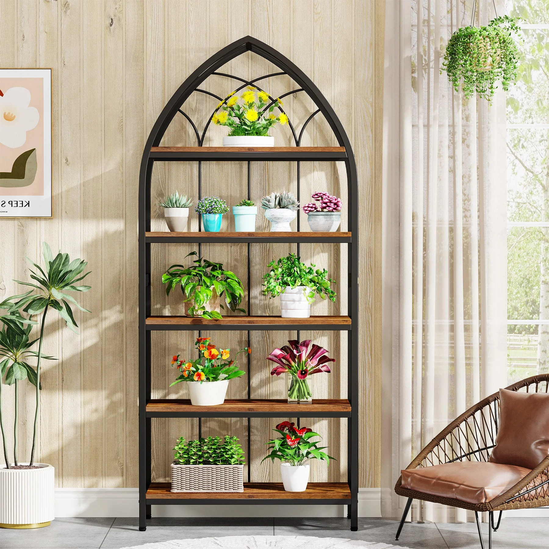 5-Tier Plant Stand, 74.8" Plant Shelf Flower Potted Stand Rack - Image 3