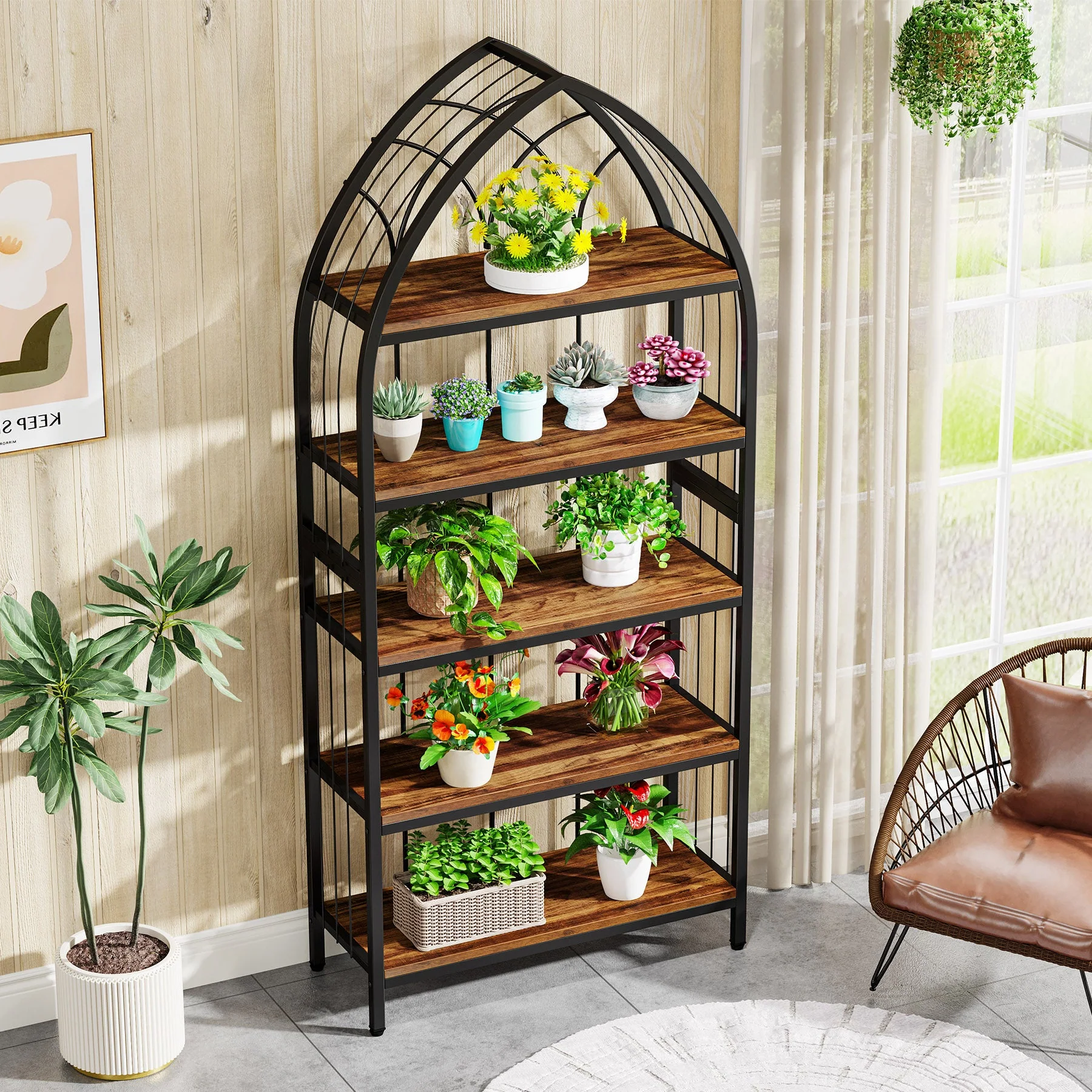 5-Tier Plant Stand, 74.8" Plant Shelf Flower Potted Stand Rack - Image 4