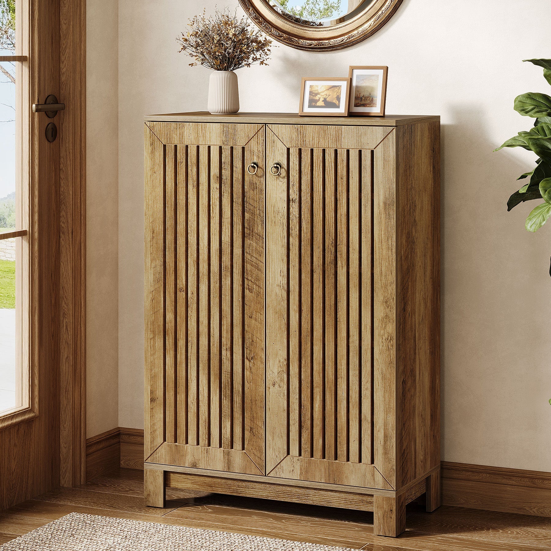 5-Tier Shoe Cabinet with Doors, Entryway Shoe Rack Organizer for Living Room, Hallway - Image 3