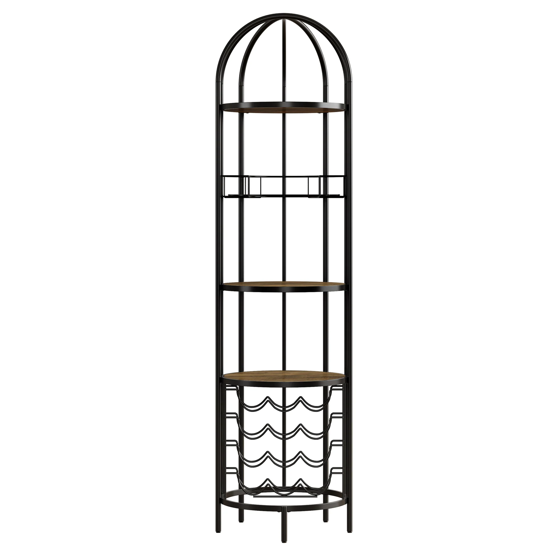 5-Tier Wine Rack, Industrial Bar Wine Cabinet with Bottle Holder - Image 9