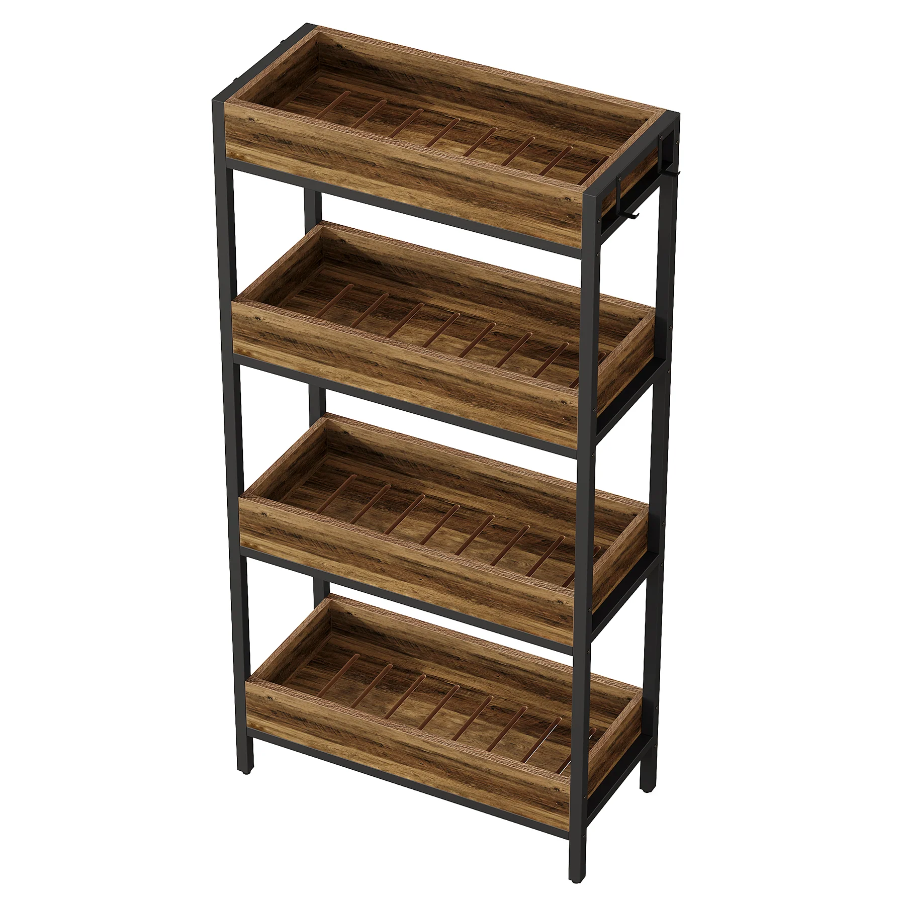 Tribesigns 55.1-Inch 4-Tier Bookshelf with Metal Frame, Free-Standing Bookcase for Living Room and Office - Image 8