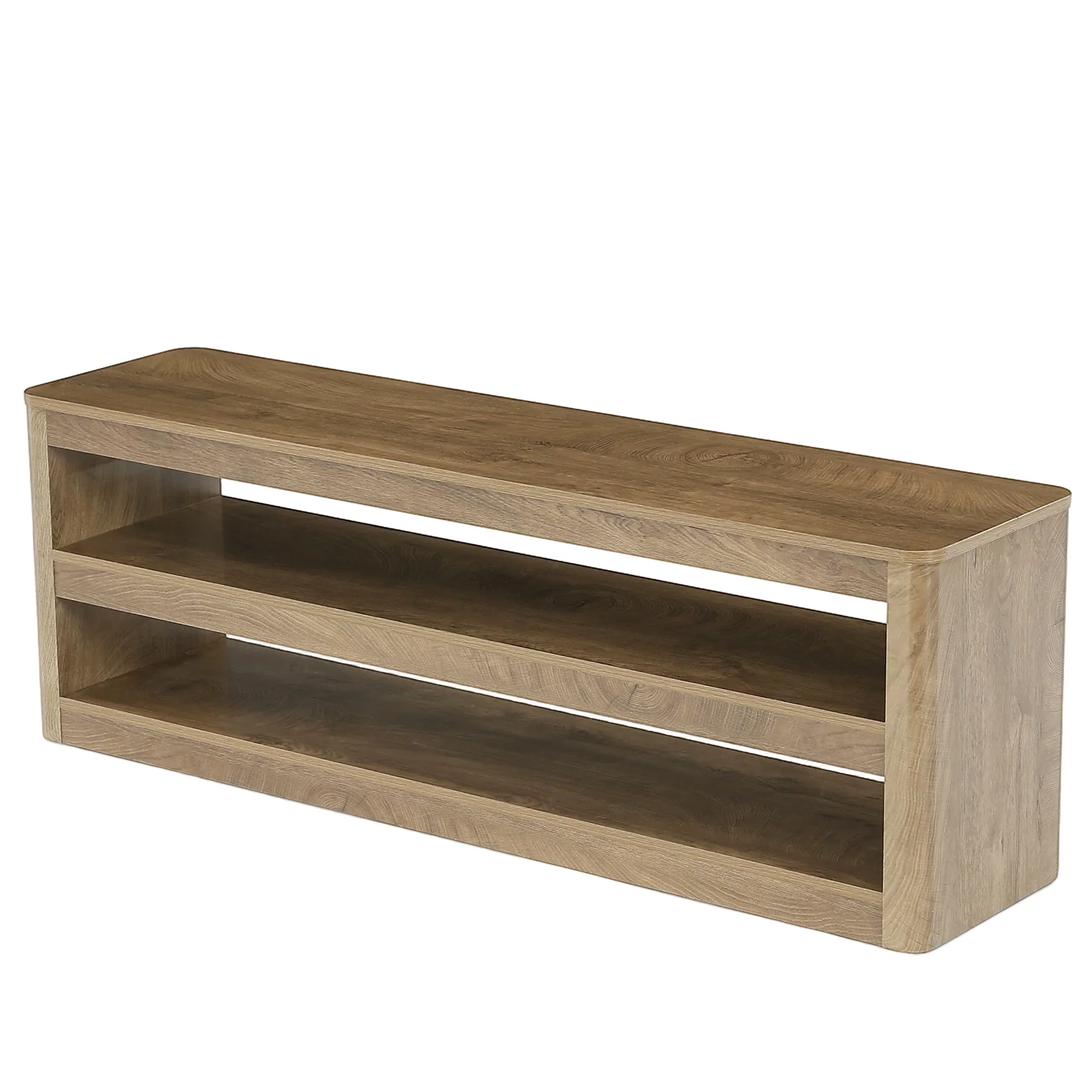 55" TV Stand for TVs up to 70", Farmhouse Entertainment Center with 3 Shelves - Image 9