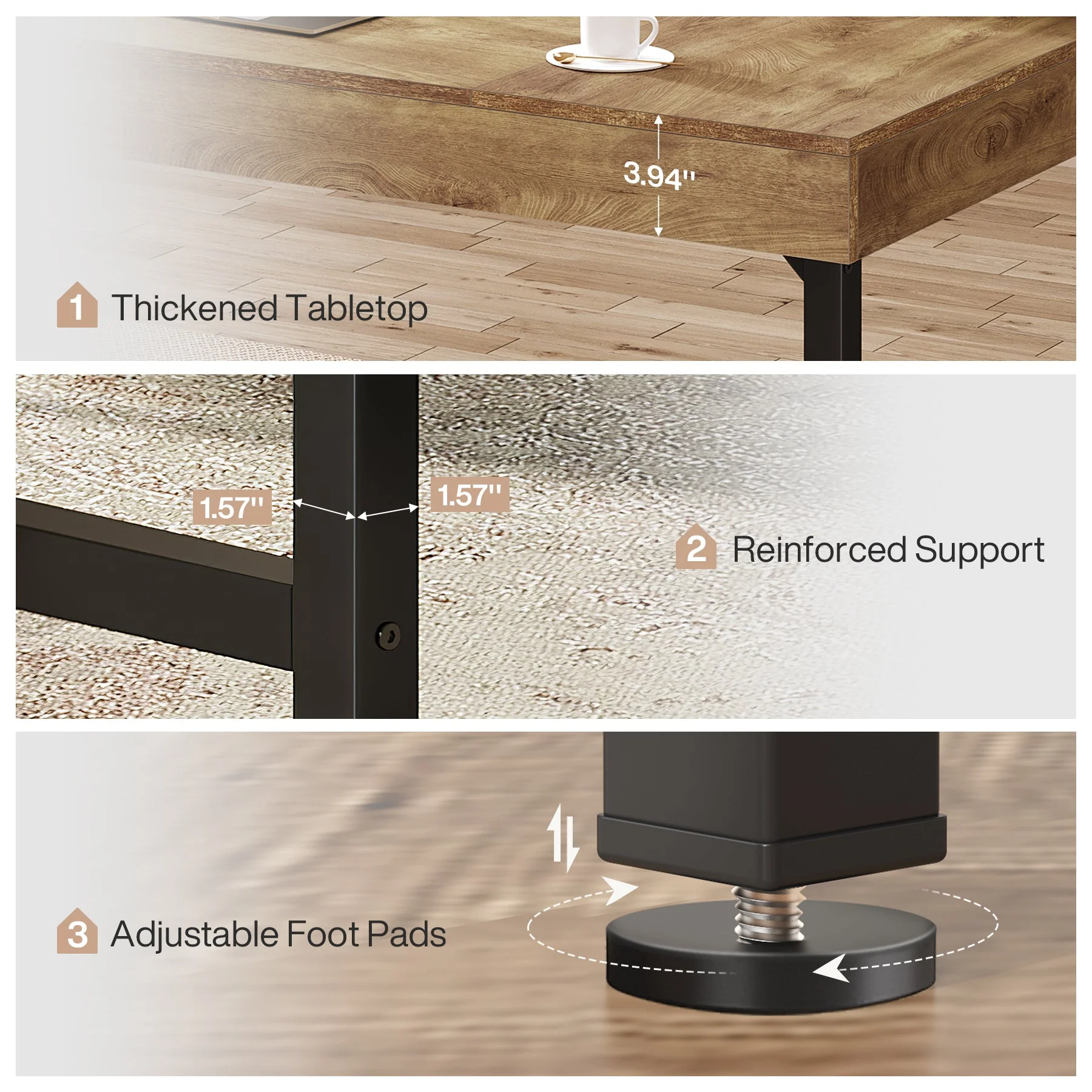 55" Executive Desk, Simple Computer Desk for Home Office - Image 7