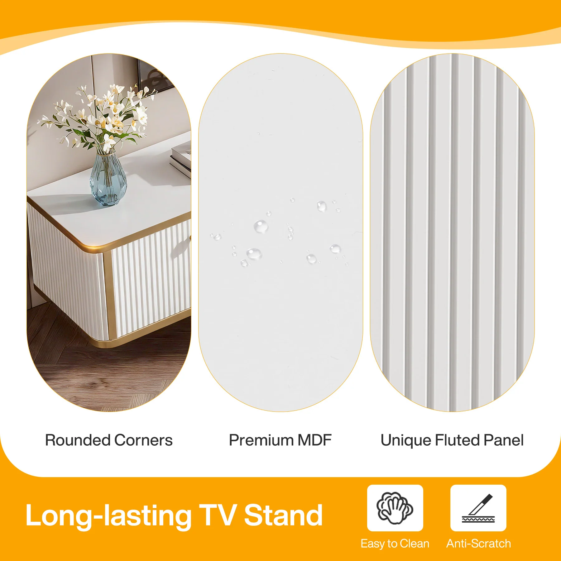 55" Floating TV Stand with 2 Drawers, Wall Mounted Entertainment Center for Living Room - Image 8