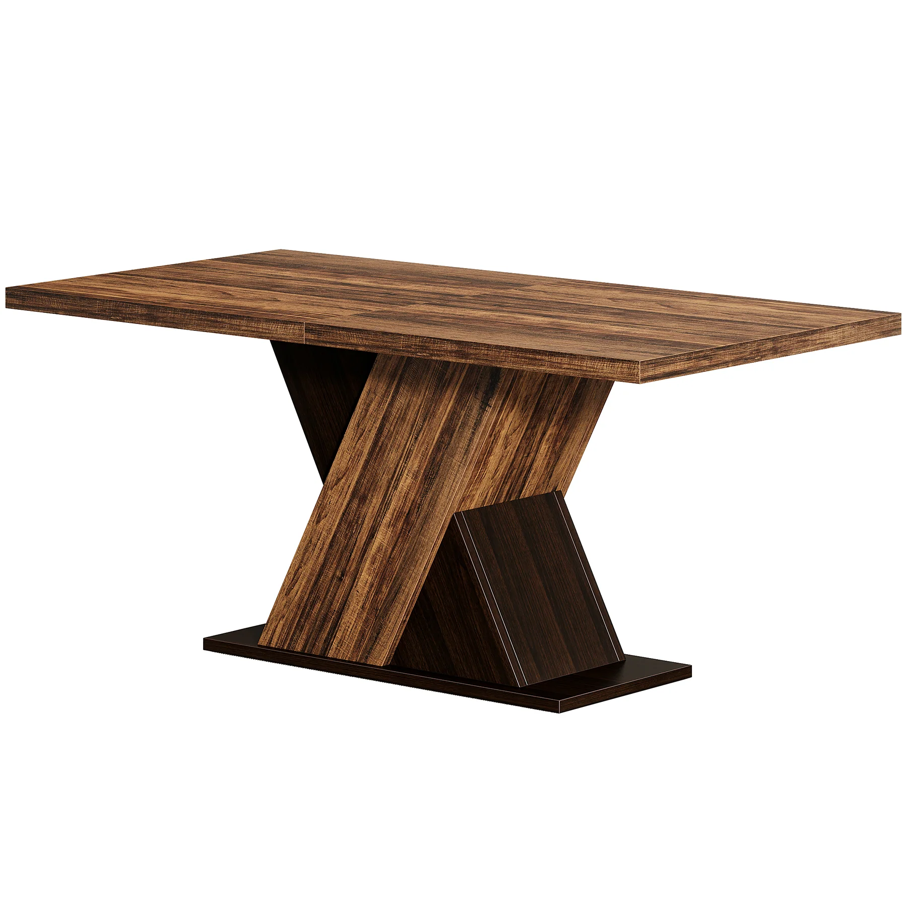 55" Dining Table, Wood Kitchen Dinner Table for 4-6 - Image 8