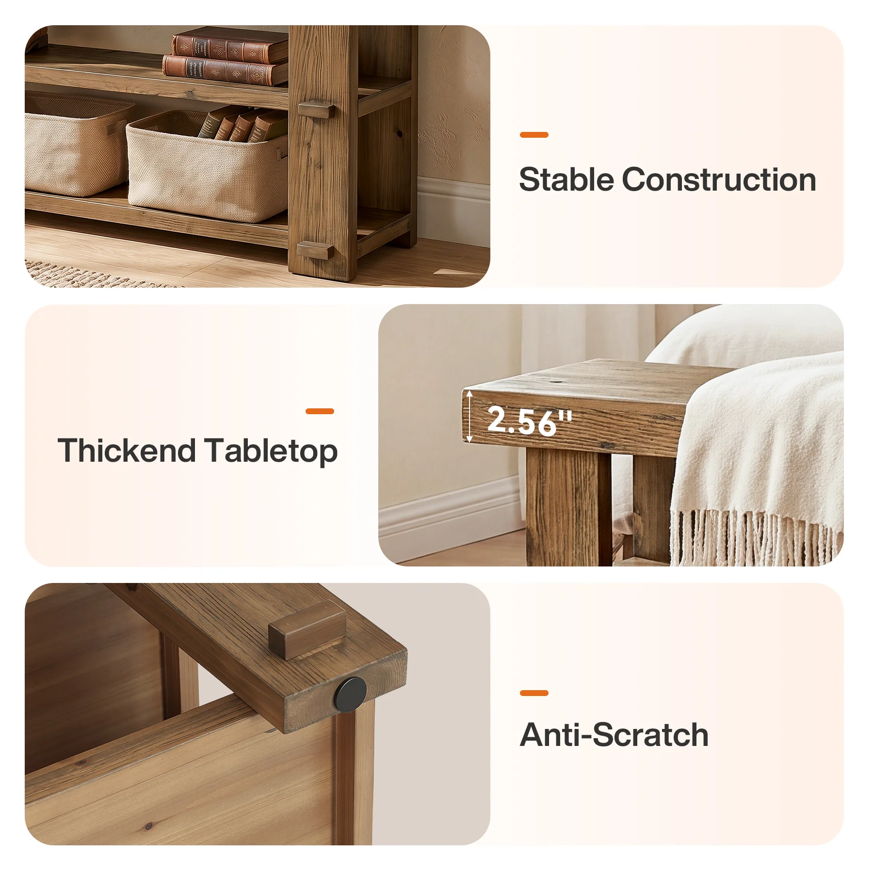 Tribesigns 55-Inch Entryway Bench, 2-Tier Shoe Storage Bench - Image 4