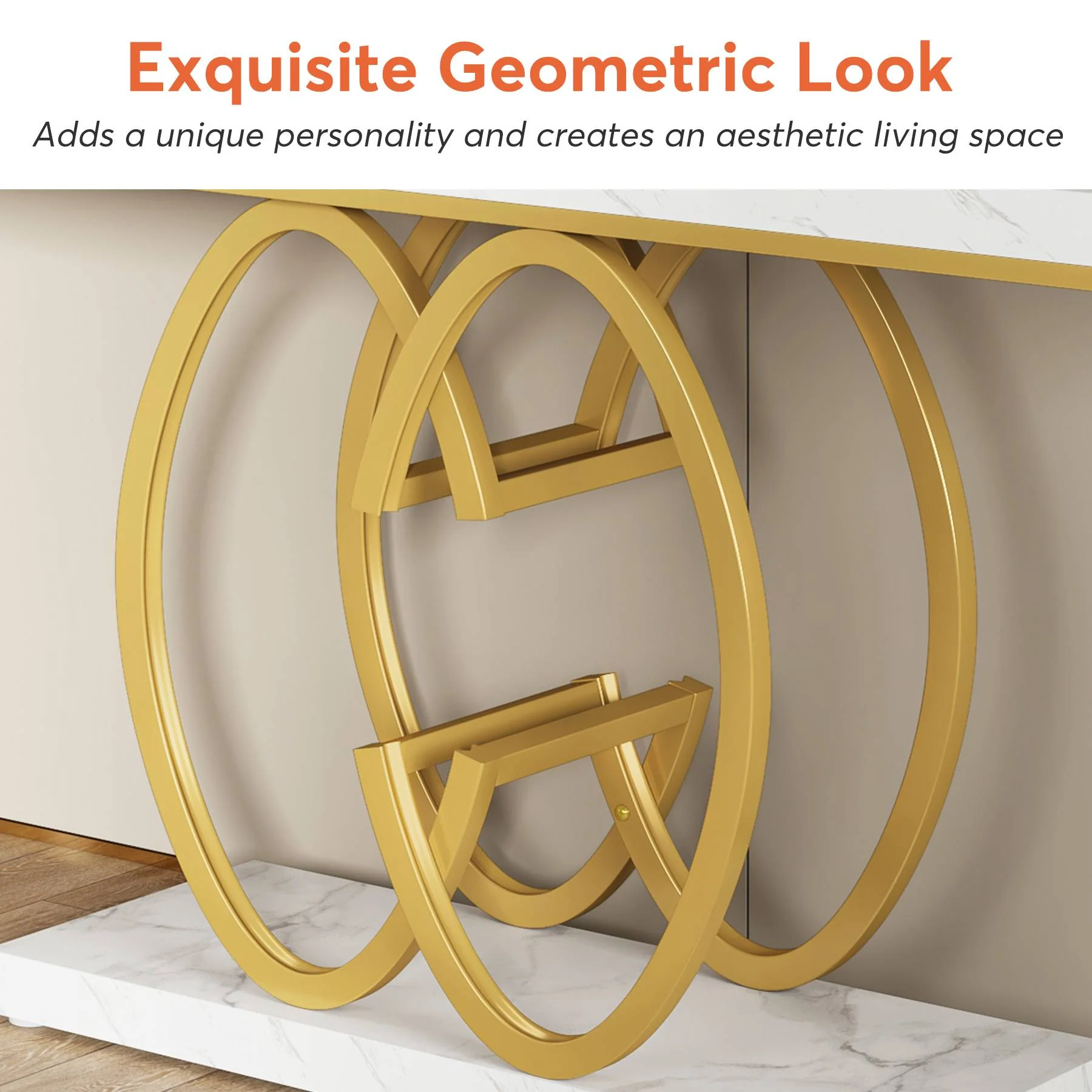 55" Narrow Console Table, Modern Sofa Accent Table for Hallway - Image 7