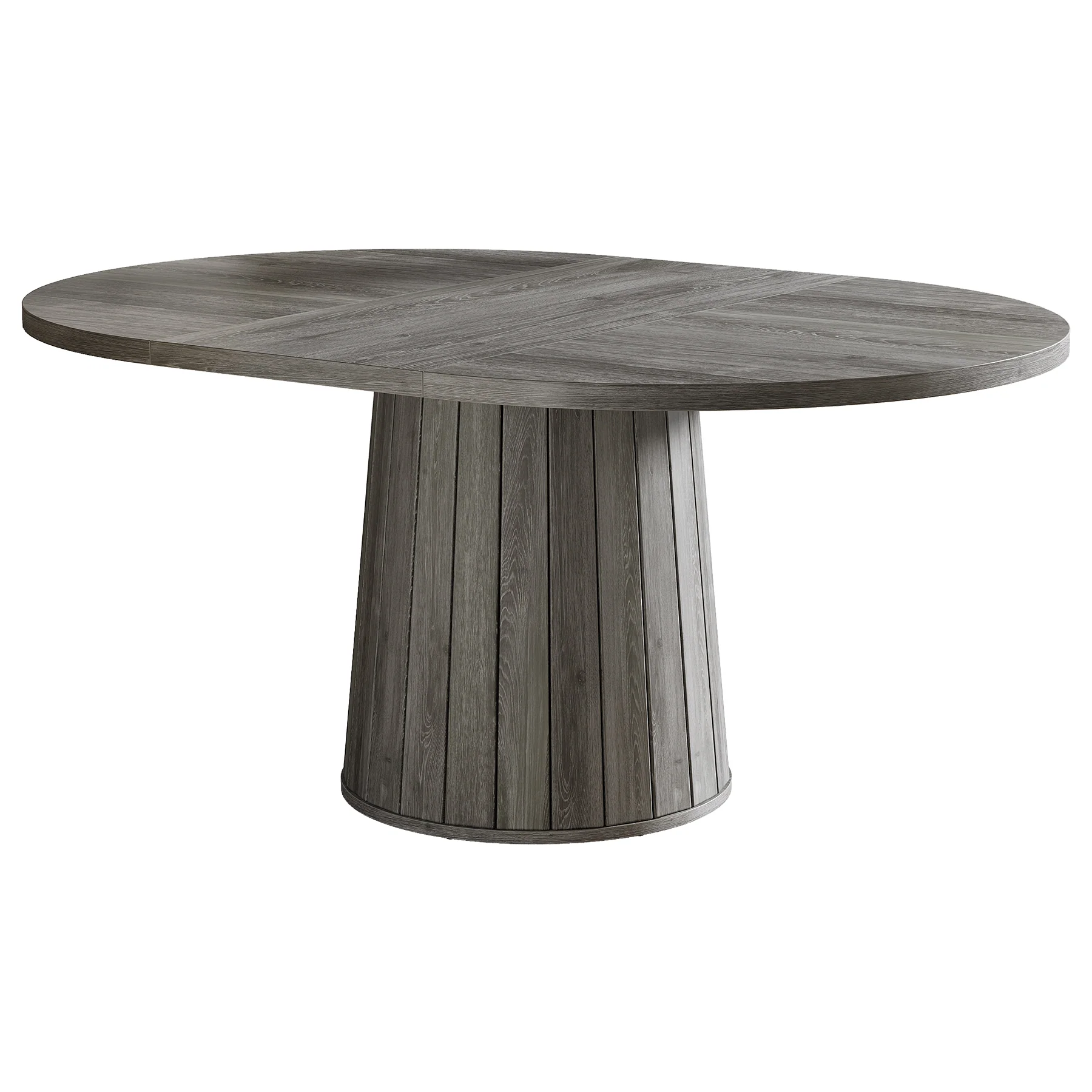 55" Dining Table, Oval Kitchen Dinner Table with Cylindrical Pedestal - Image 10