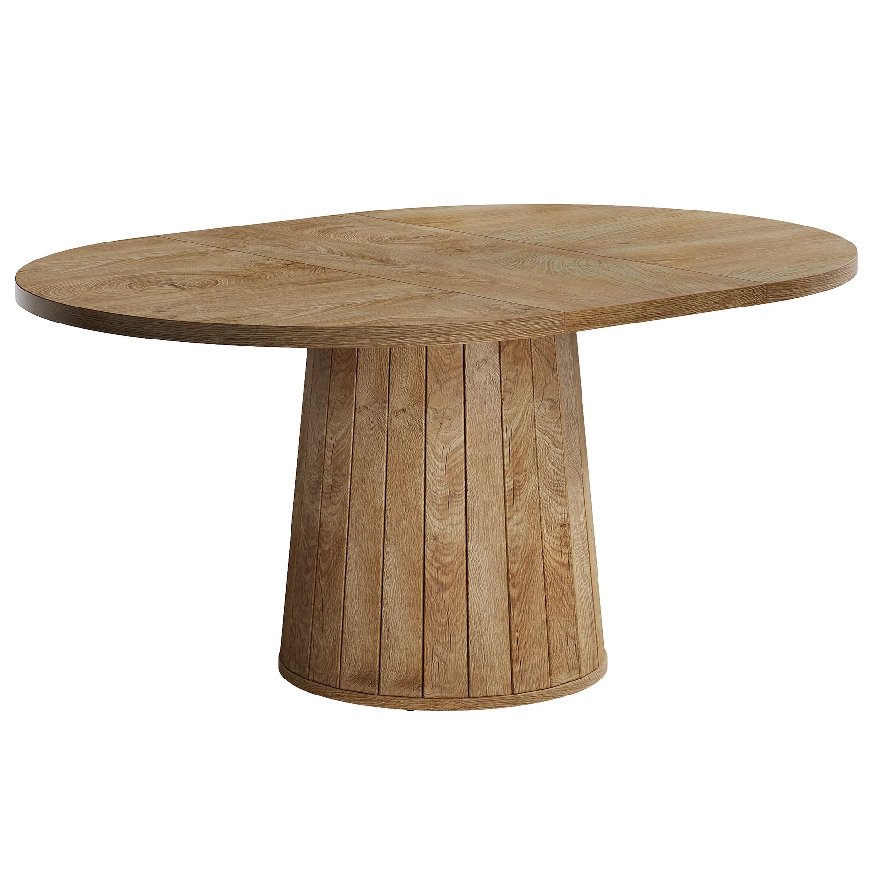 55" Dining Table, Oval Kitchen Dinner Table with Cylindrical Pedestal - Image 12