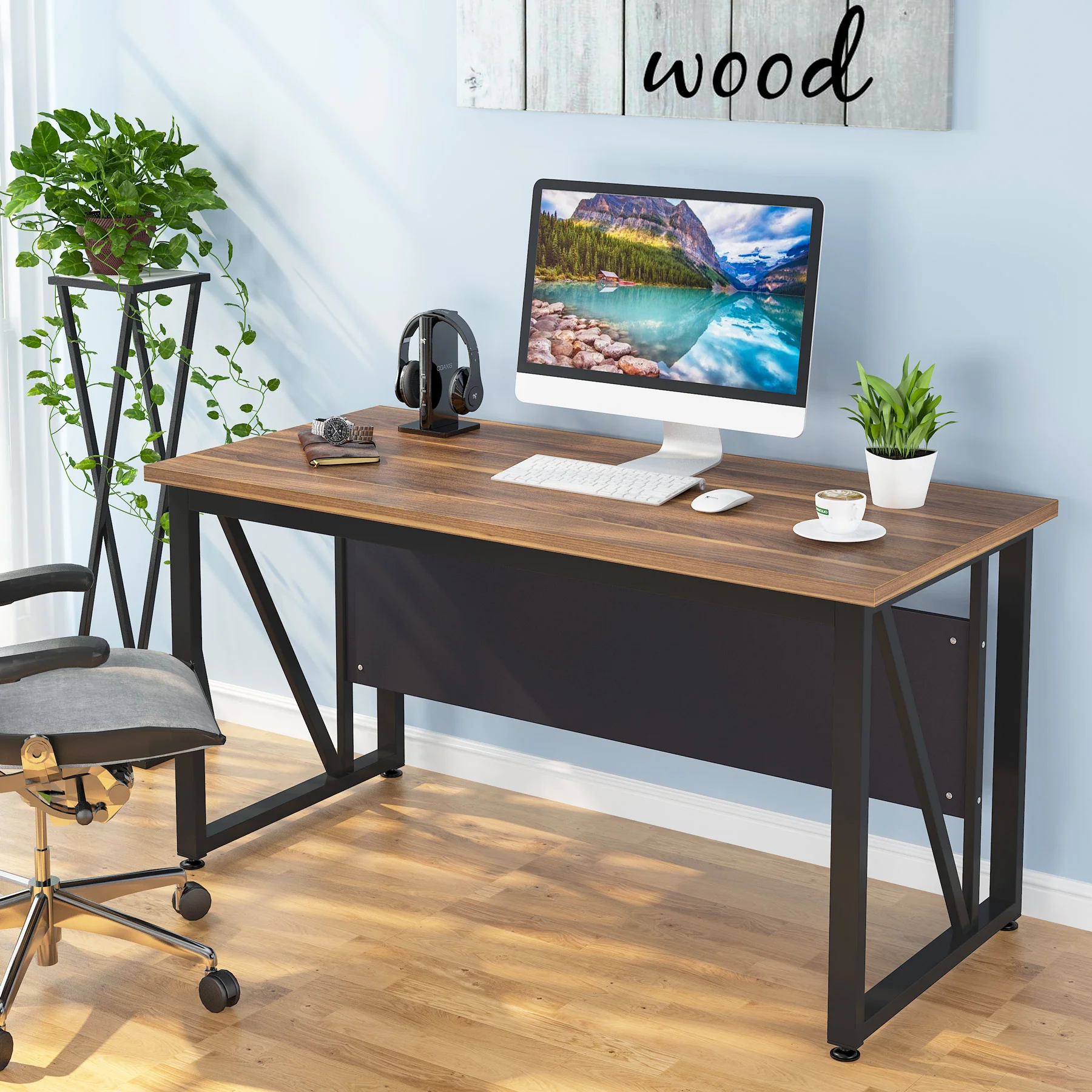 55" Computer Desk Office Desk Writing Table for Home Office - Image 3